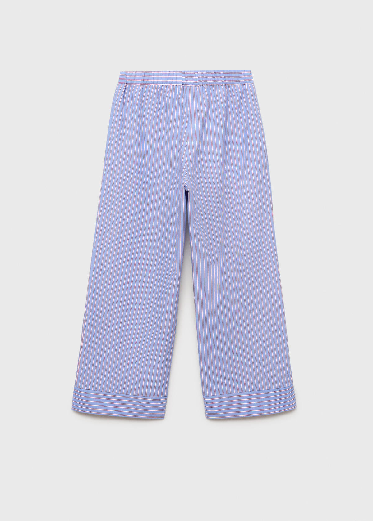 Striped cotton trousers — Blue