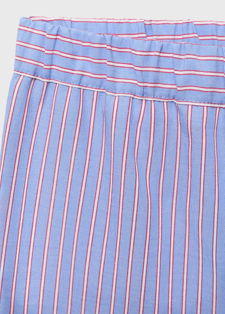 Striped cotton trousers — Blue