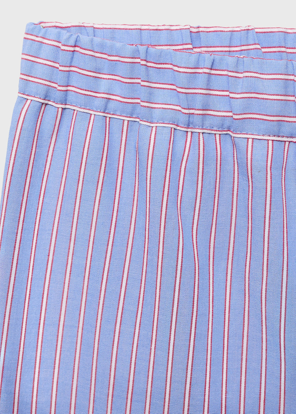 Striped cotton trousers — Blue