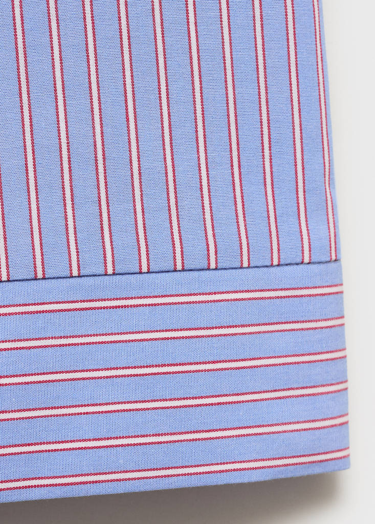 Striped cotton trousers — Blue