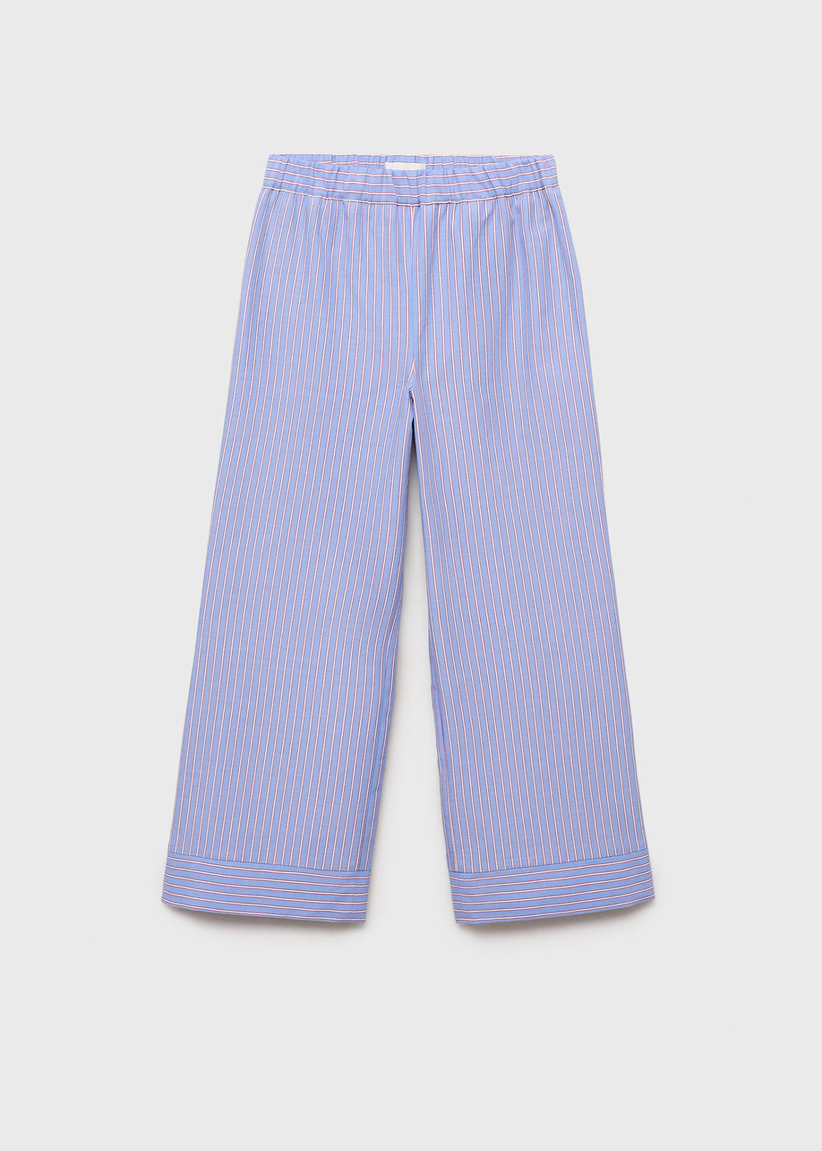 Striped cotton trousers — Blue
