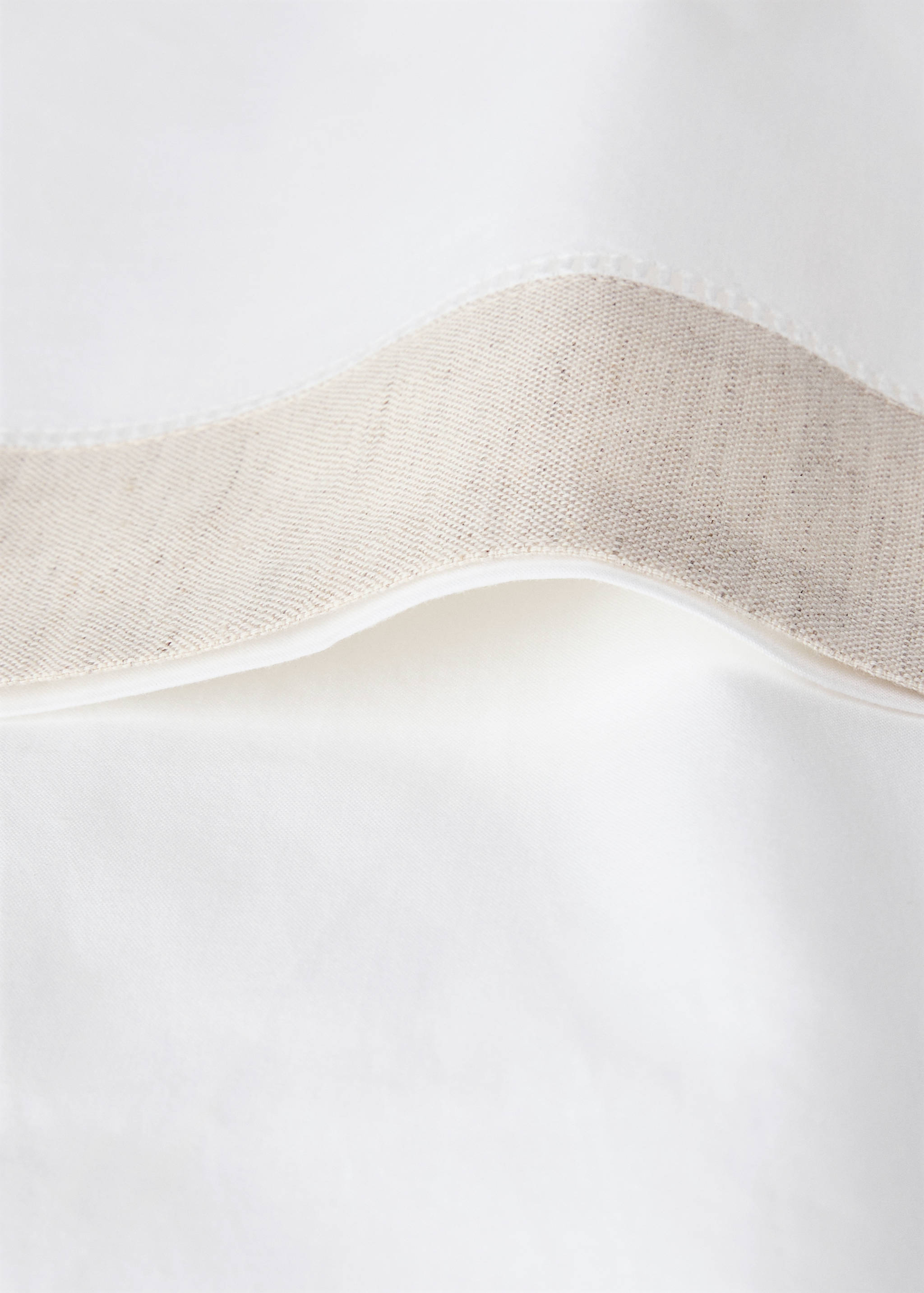 Sábana encimera algodón percal borde lino cama 150/160 cm - Detalle del artículo 1