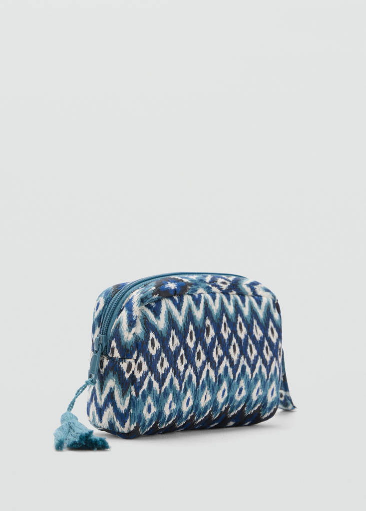 Toiletry bag with ethnic print — Blue