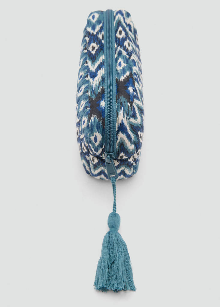Toiletry bag with ethnic print — Blue