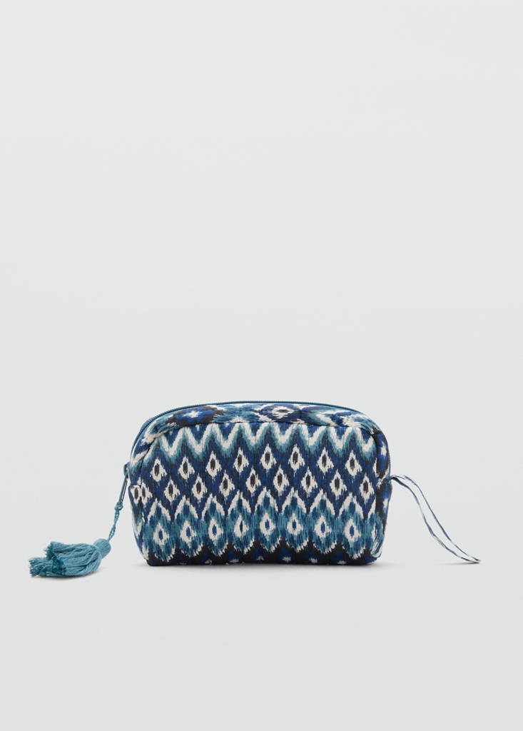Toiletry bag with ethnic print — Blue