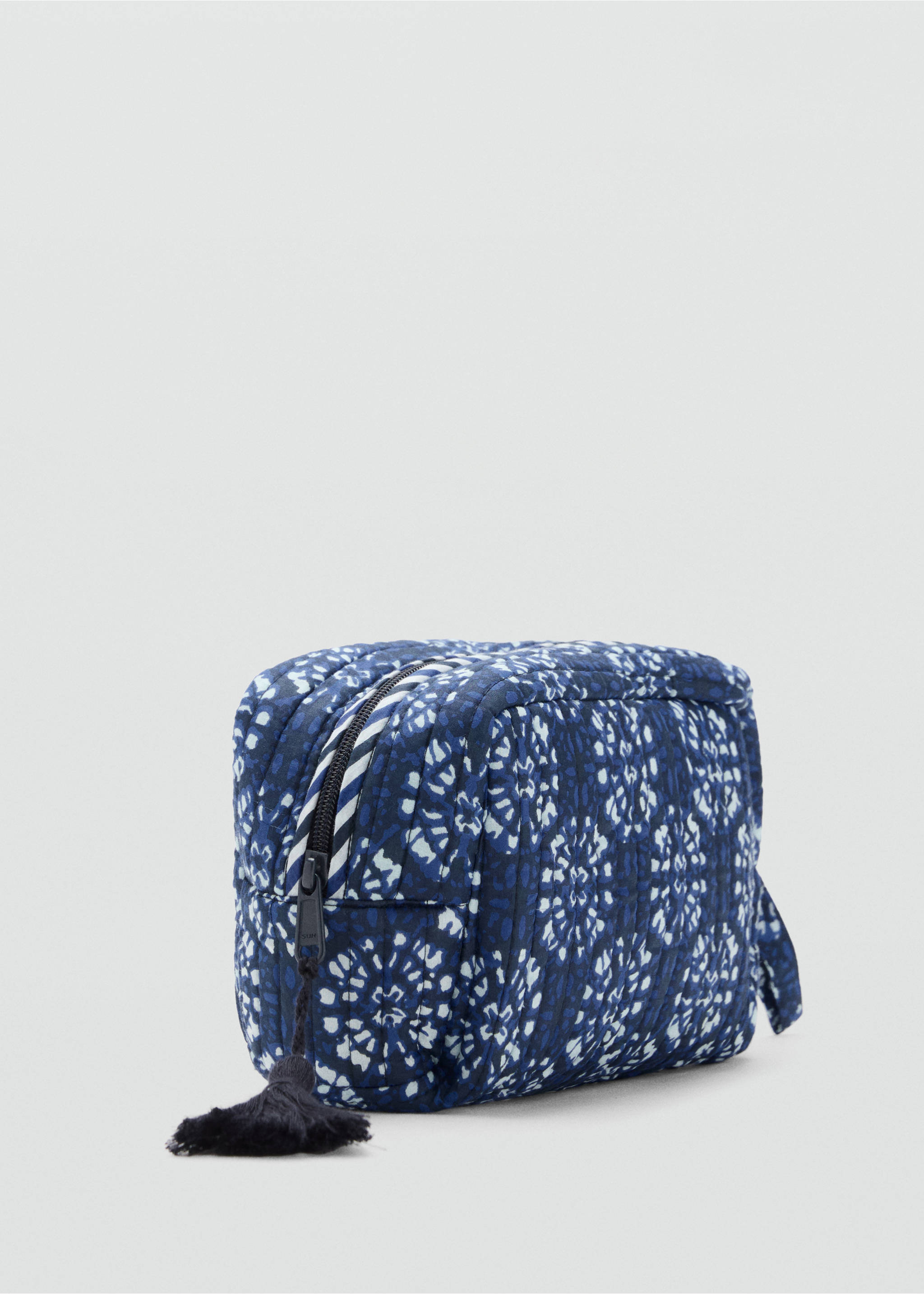 Toiletry bag with ethnic print - Medium plane, Blue. Ref: 17063315-00.