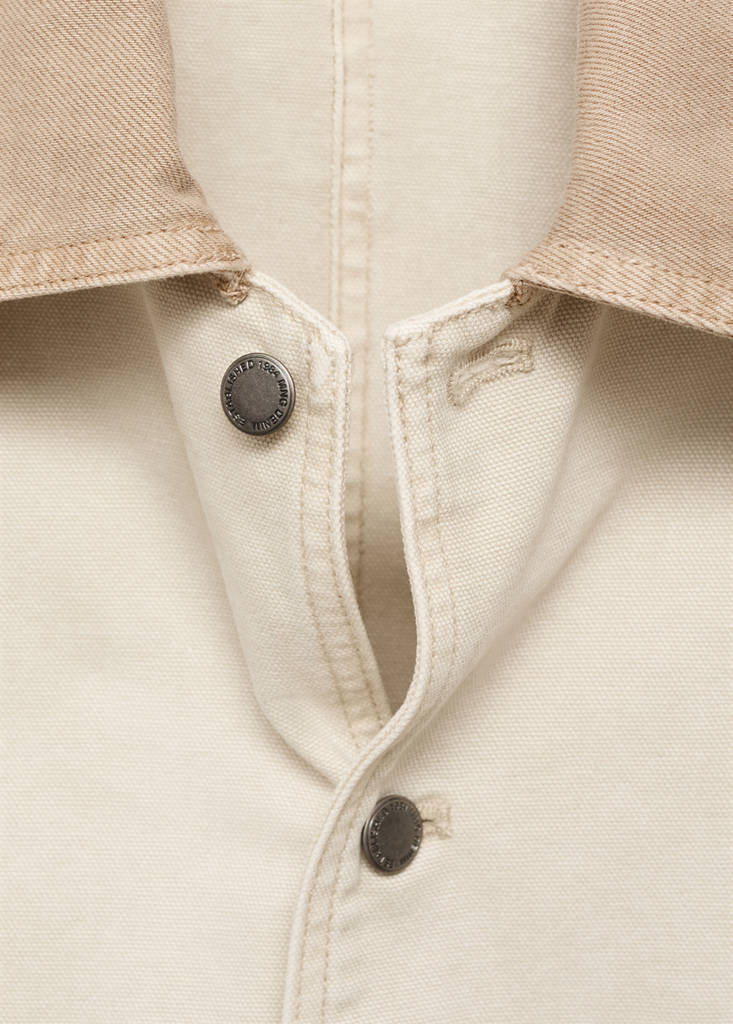 Denim parka with contrasting collar - thumbnail 7