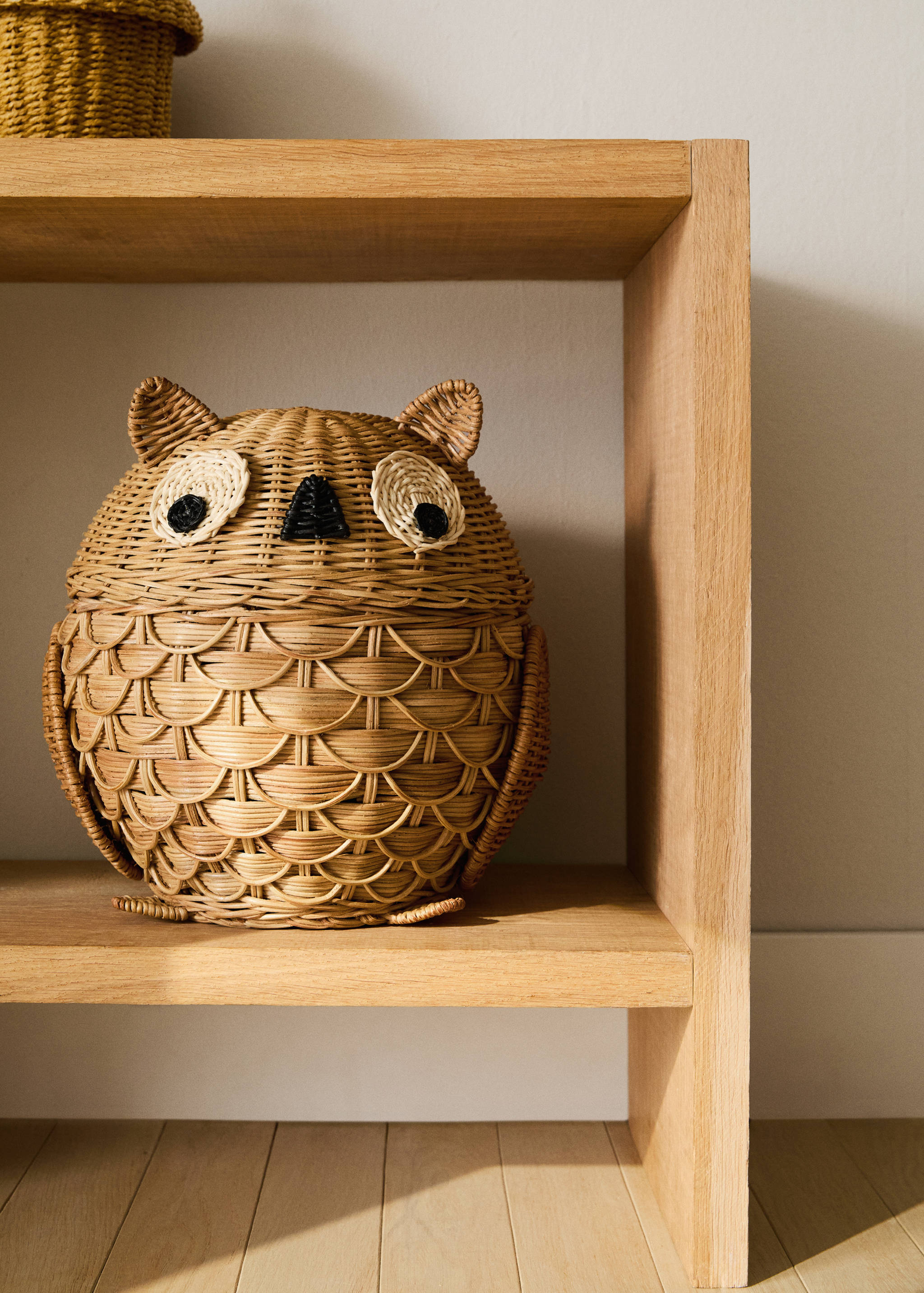 Coș pentru copii din ratan cu model bufniță - Plan general