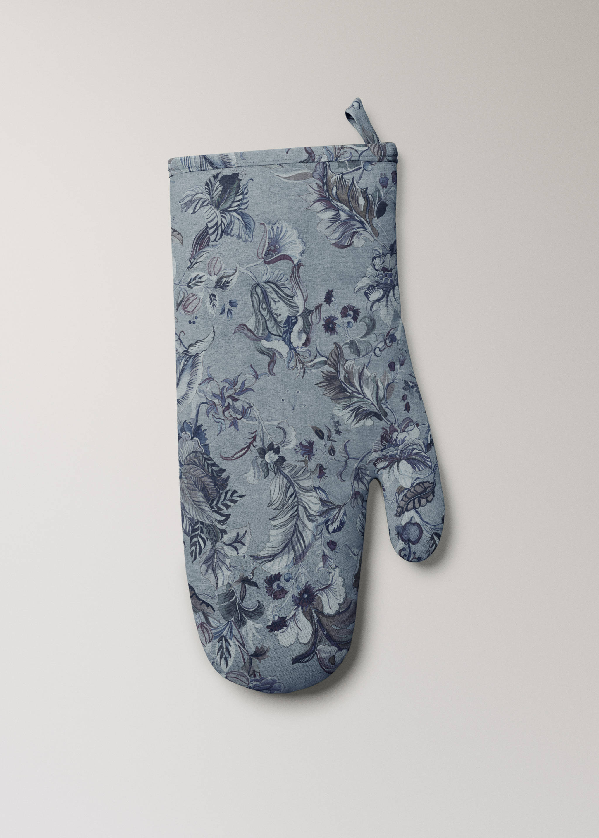 Ovenhandschoen van katoen en linnen met print - Artikel zonder model