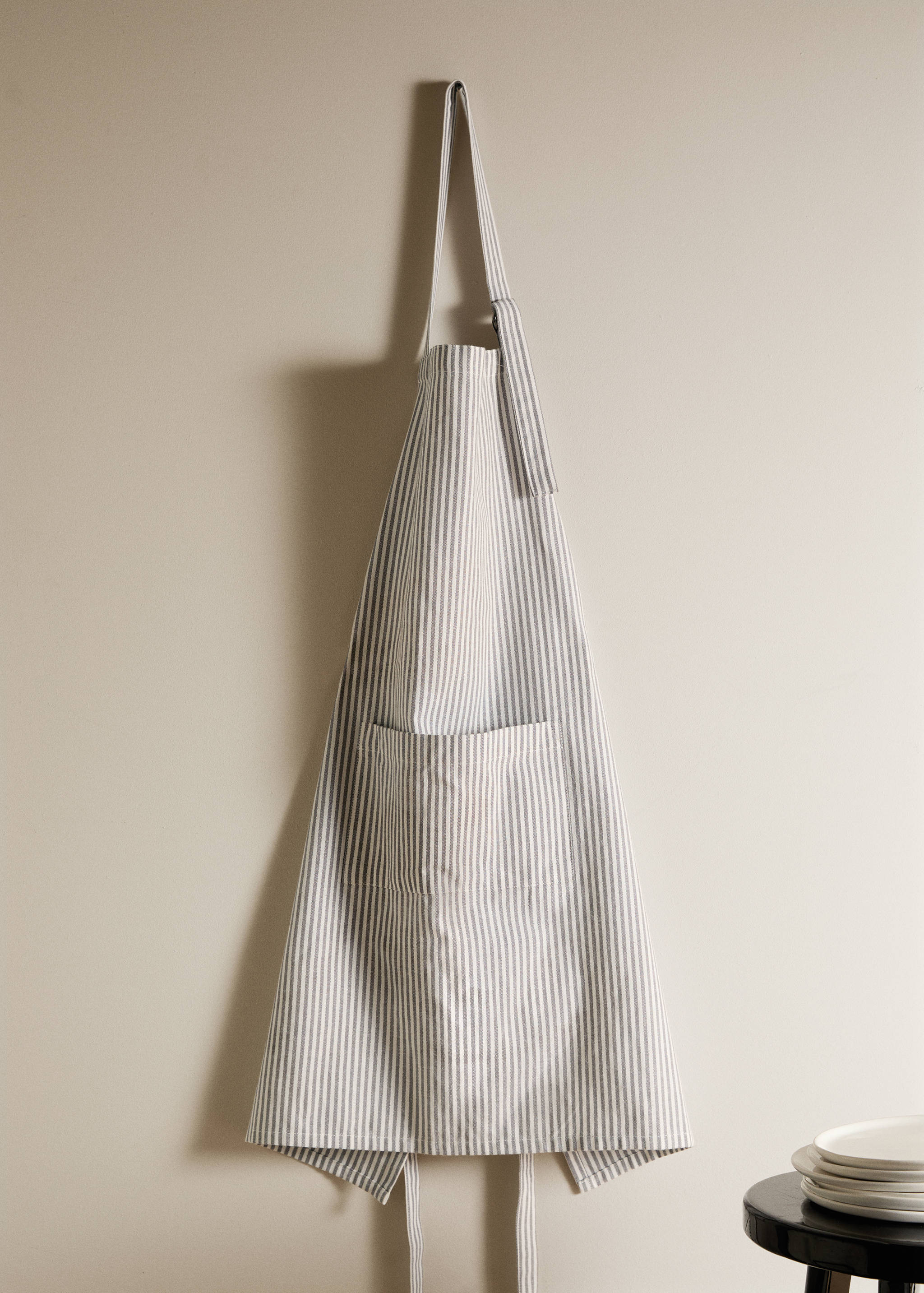 Striped cotton apron - General plane