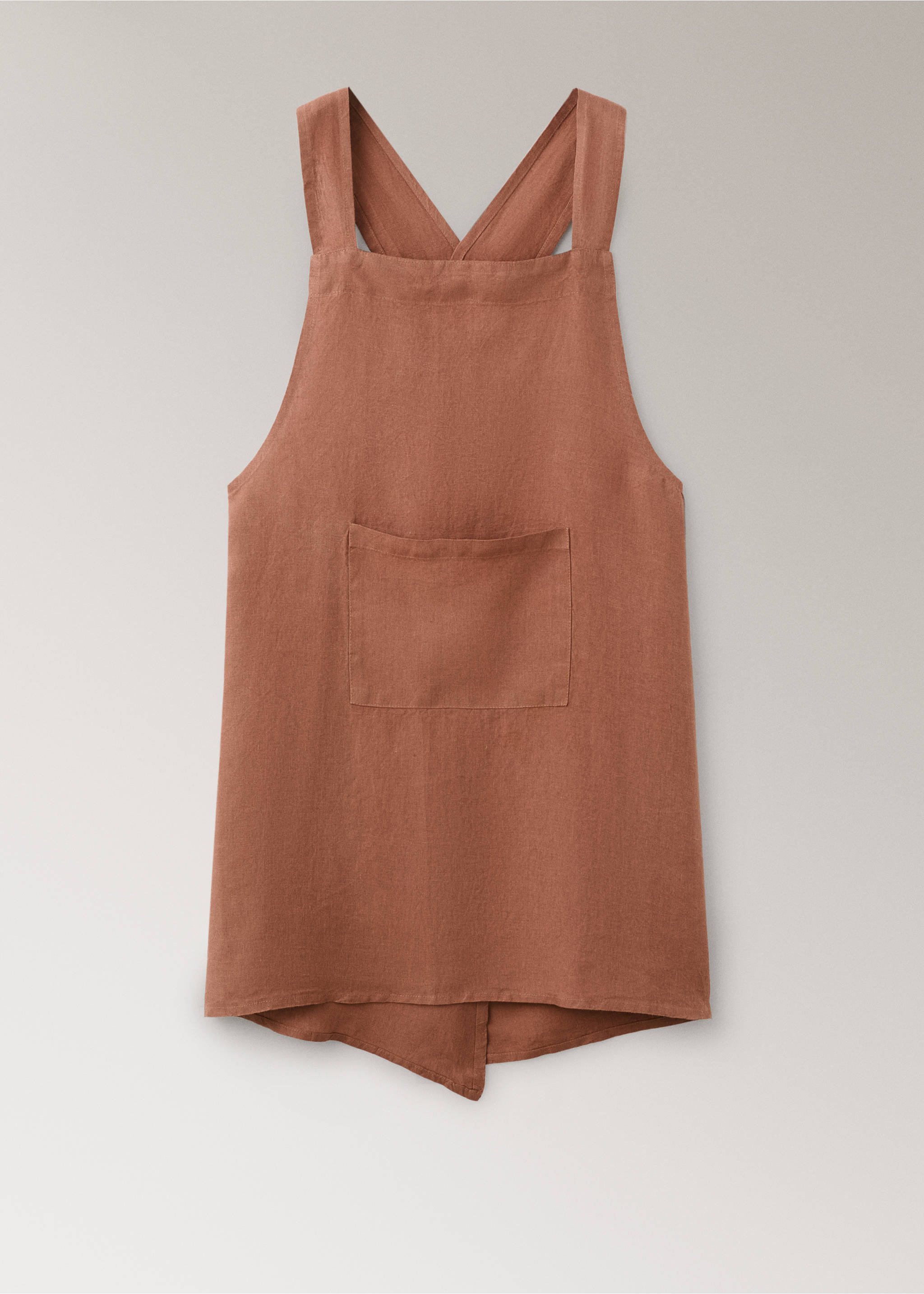Overdyed linen apron - Article without model, Mustard. Ref: 17063330-00.