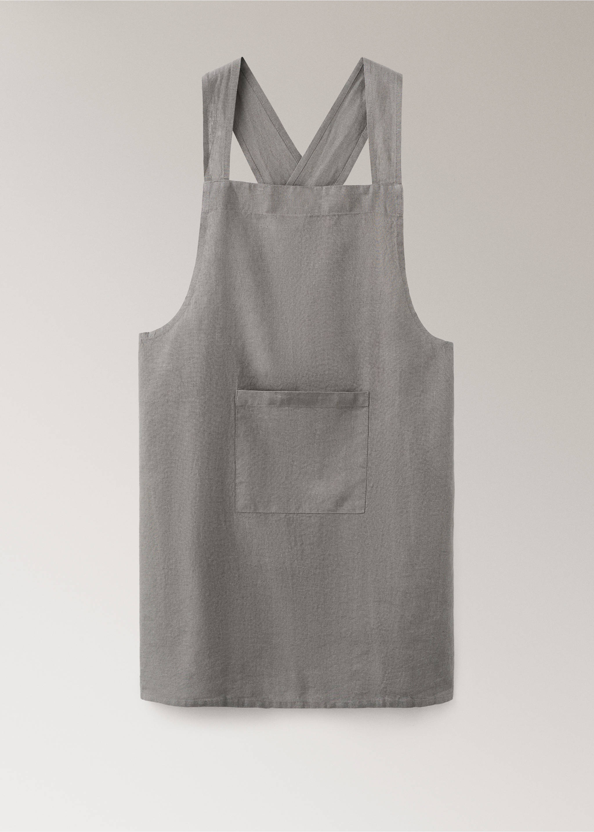 Overdyed linen apron - Article without model, Khaki. Ref: 17063330-00.