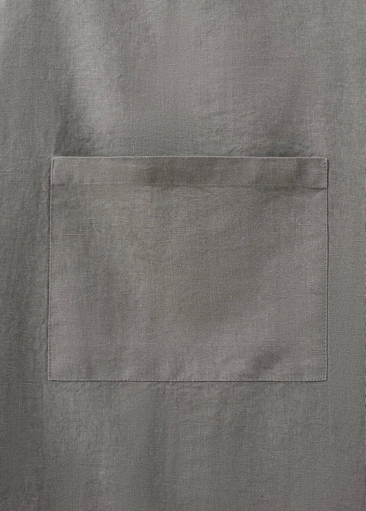Overdyed linen apron — Khaki
