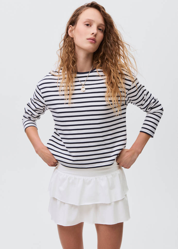 Ruffled cotton skirt — Off White