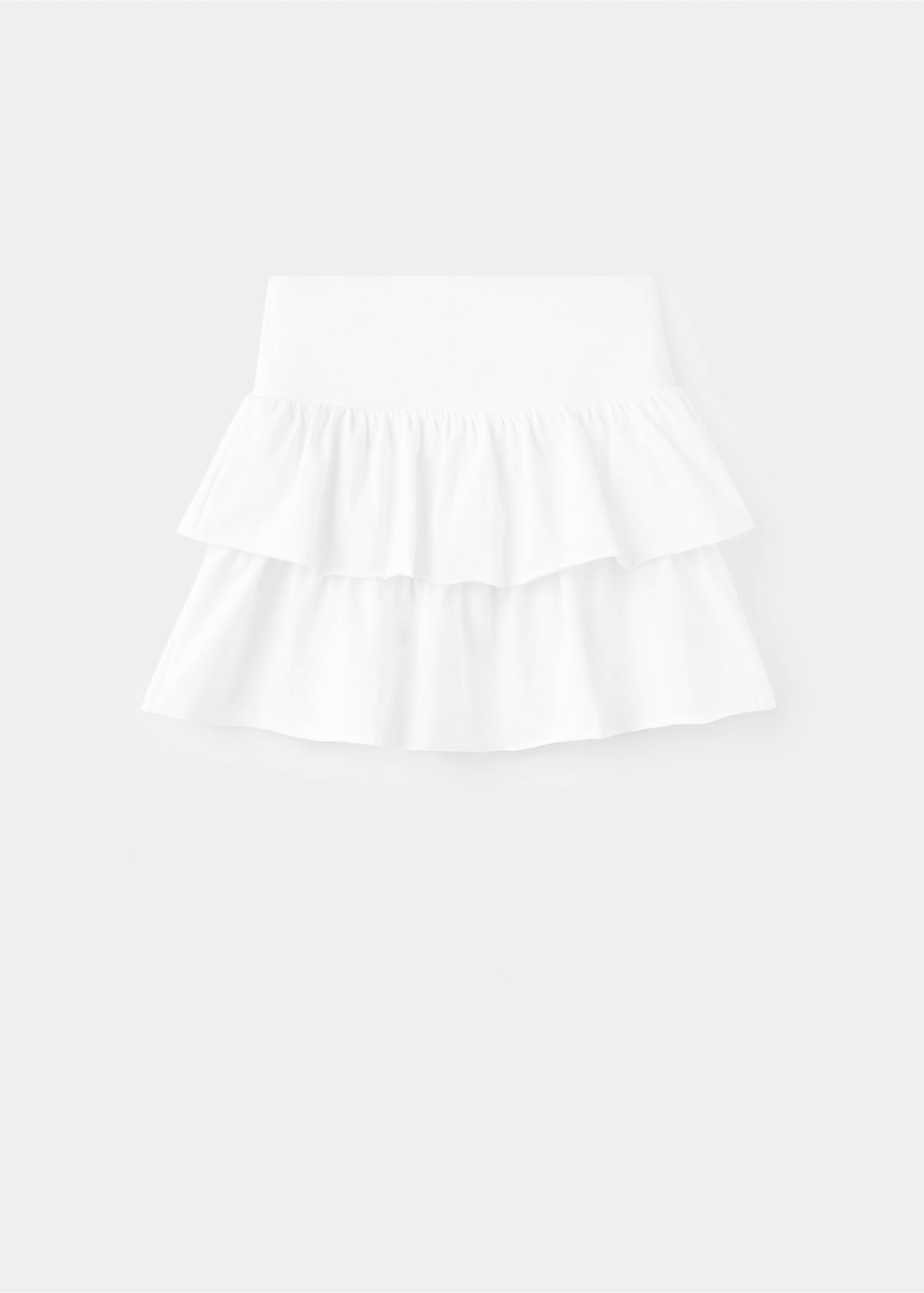 Хлопковая юбка с воланами - Изделие без модели, Грязно-белый. Ref: 17063335-00.