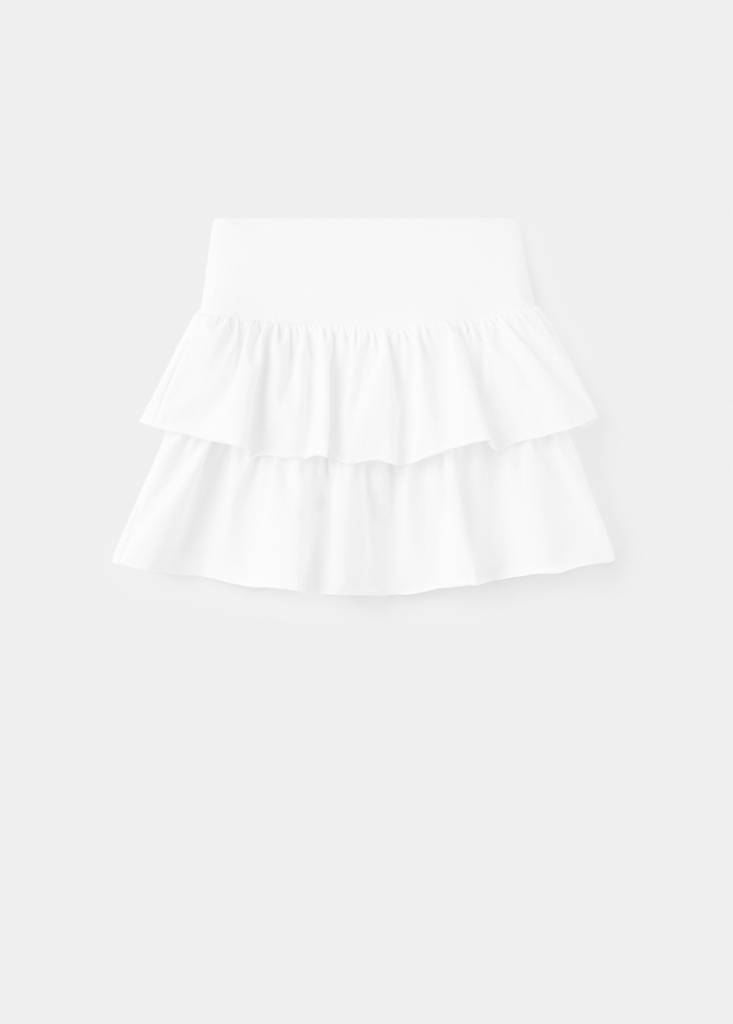 Ruffled cotton skirt — Off White