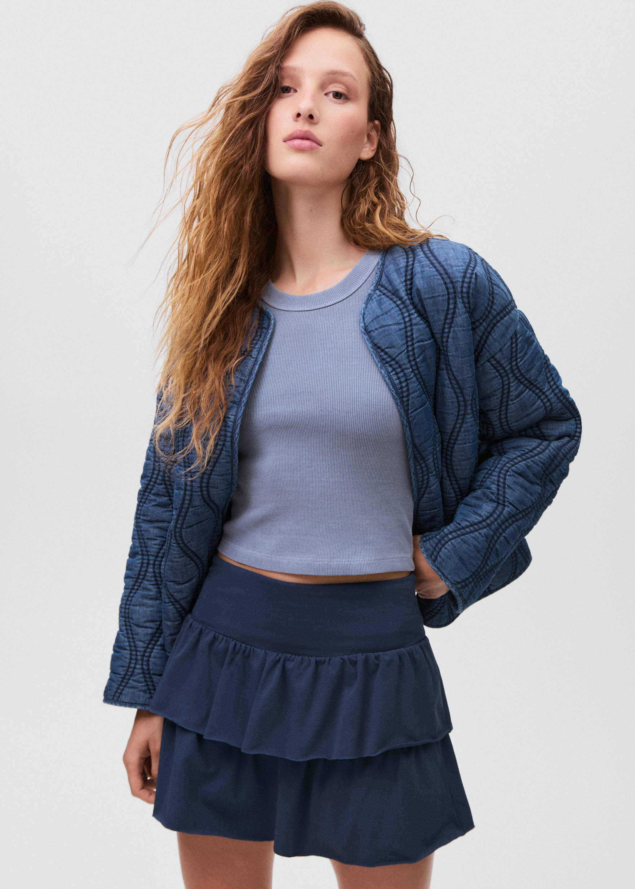 تنورة قطنية مكشكشة - تفاصيل المنتج 1