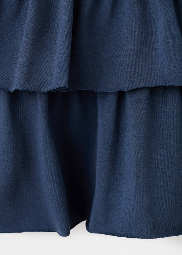 Ruffled cotton skirt — Navy
