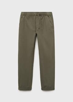 Elastic waist trousers — Khaki 3