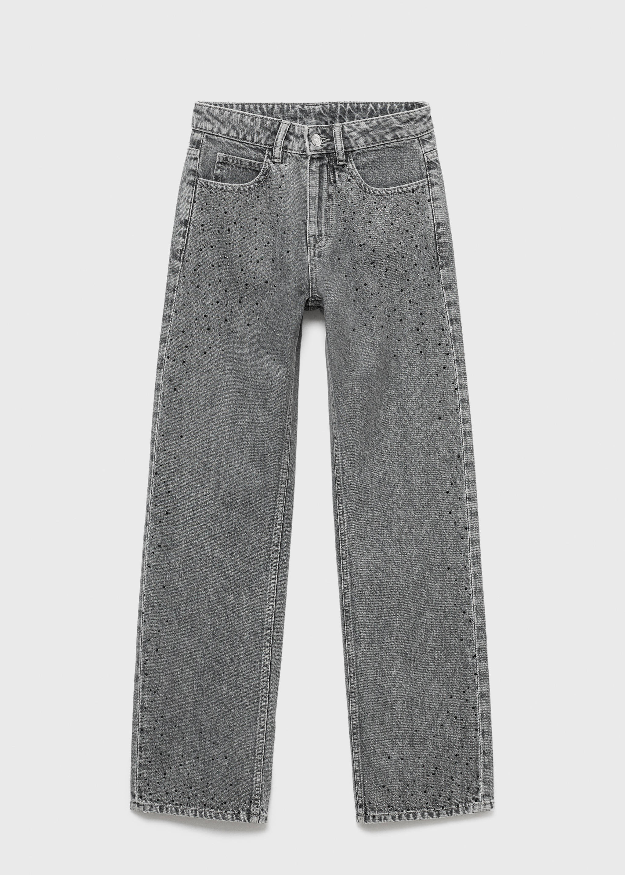 Straight-fit jeans with rhinestones - Article without model