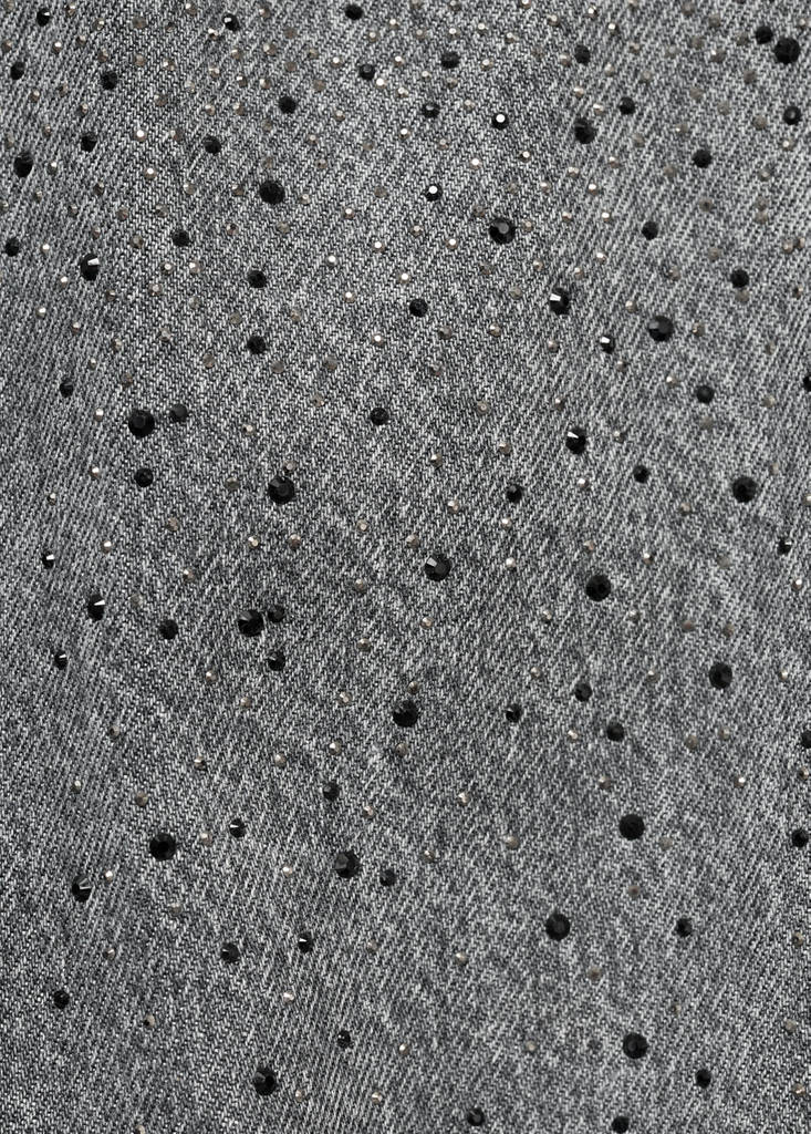 Straight-fit jeans with rhinestones — Denim Grey