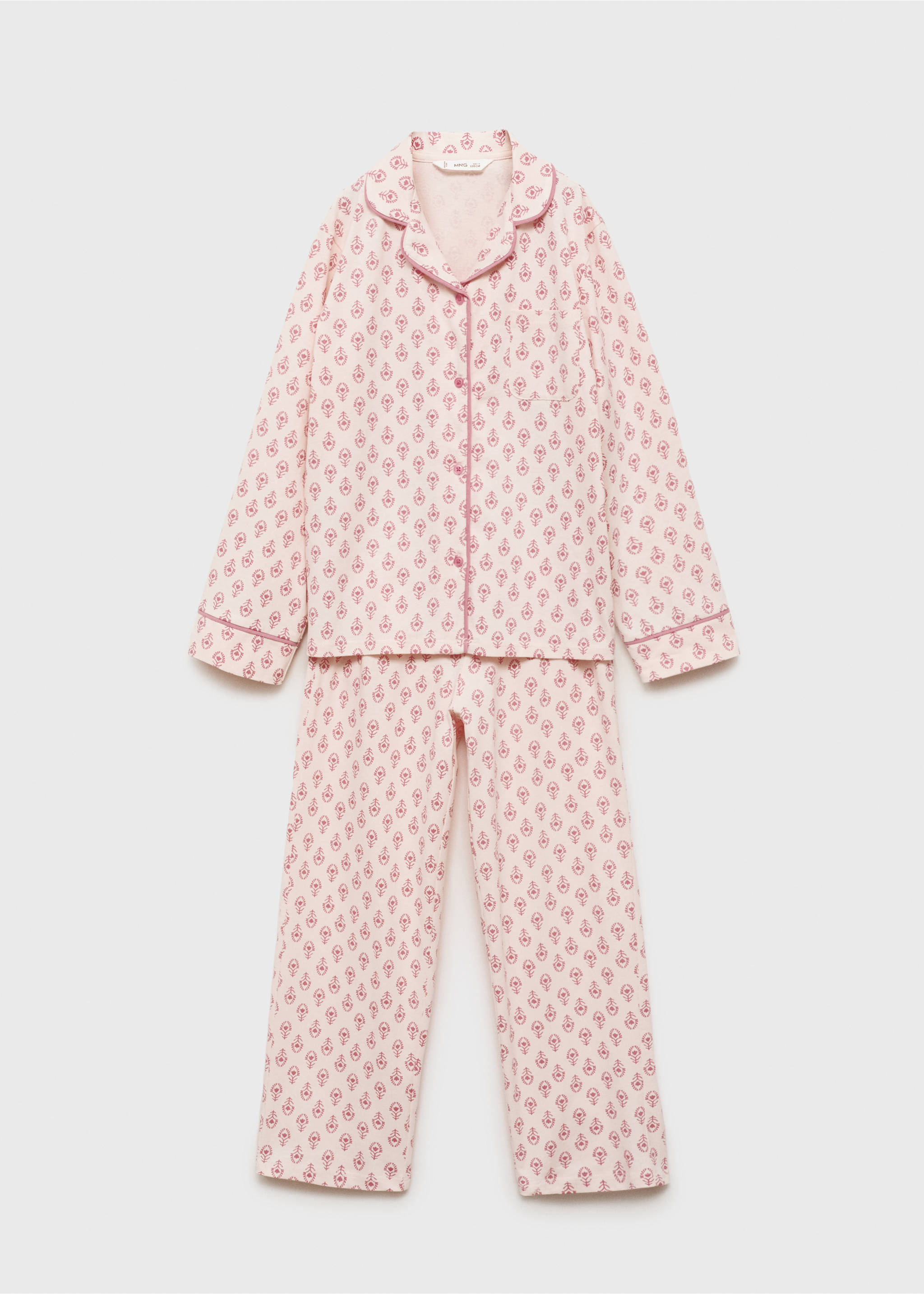 Pyjama coton imprimé - Article sans modèle, Rose pastel. Ref: 17063796-00.