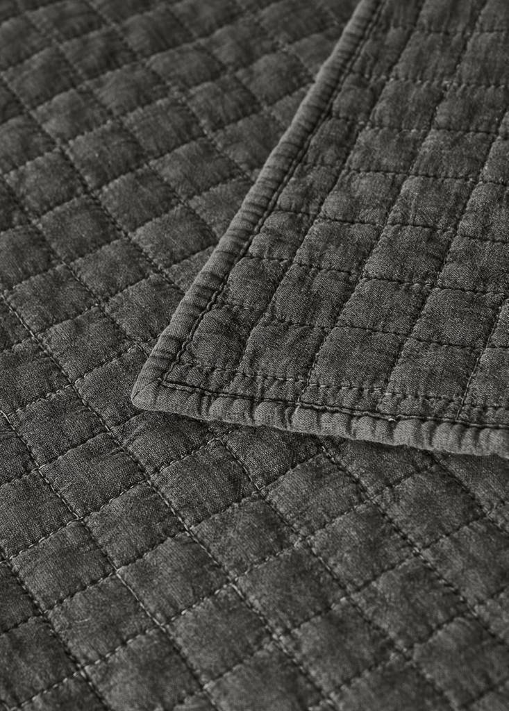 Steppdecke aus Garment-dyed-Baumwolle mit Karomuster für 130/150 cm Bett — Rotbraun