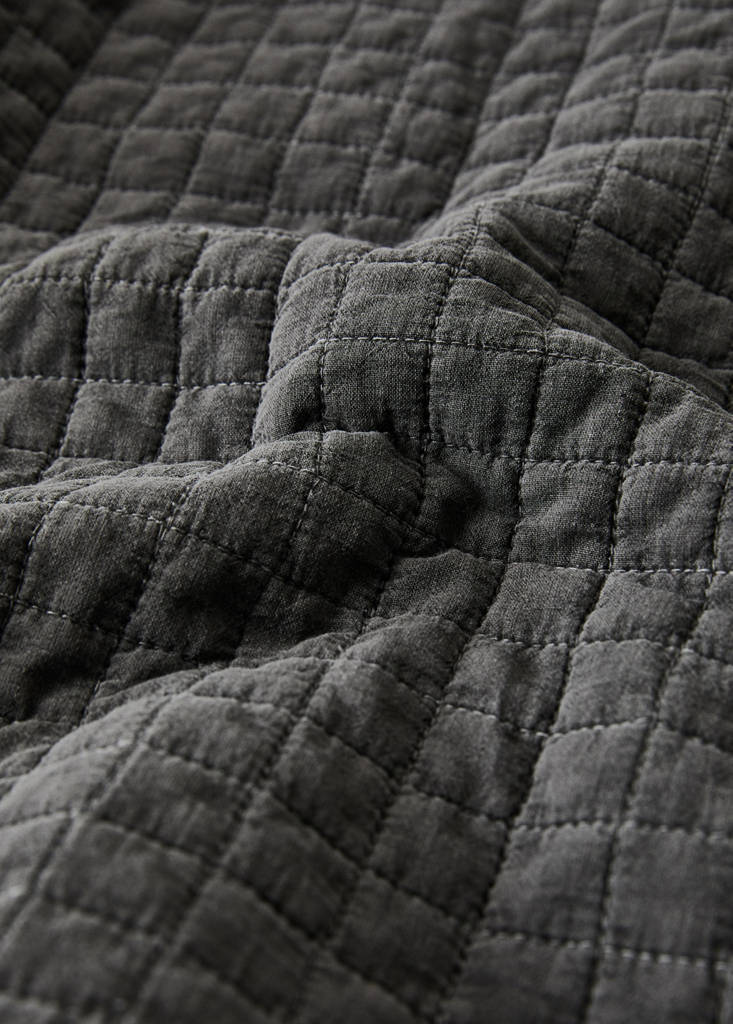 Steppdecke aus Garment-dyed-Baumwolle mit Karomuster für 130/150 cm Bett — Rotbraun
