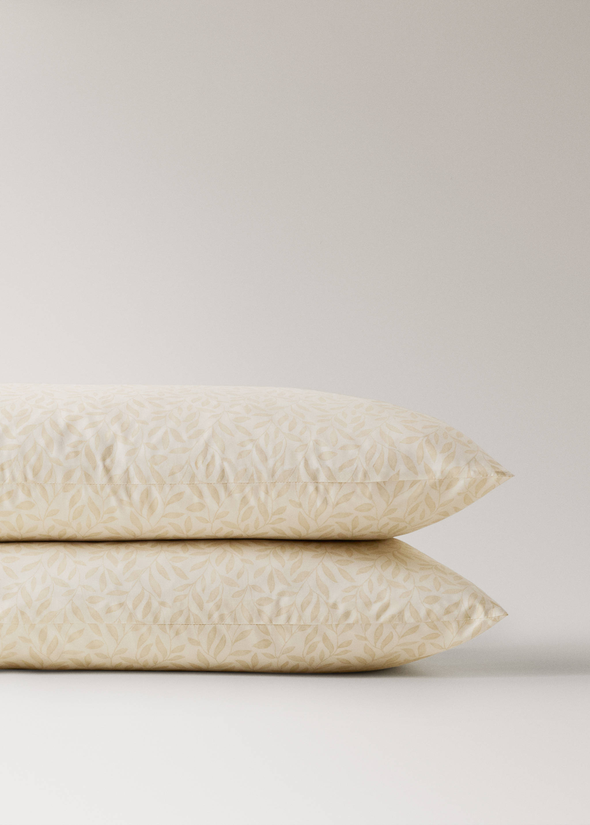 Twee kussenslopen van katoen perkal met bladdessin 50x75 cm - Detail van het artikel 1