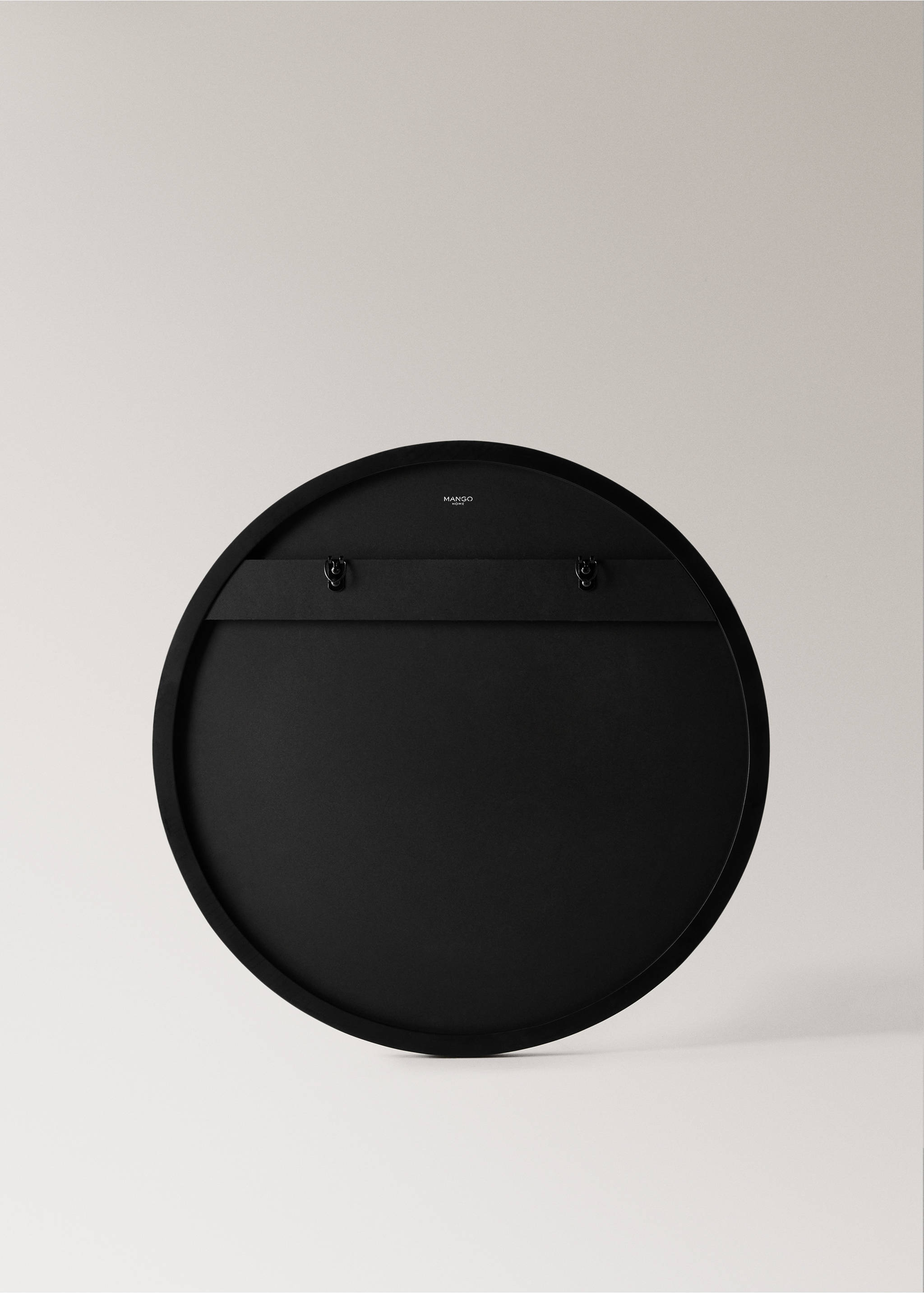 Large round wooden mirror - Details of the article 1, Black. Ref: 17063822-00.