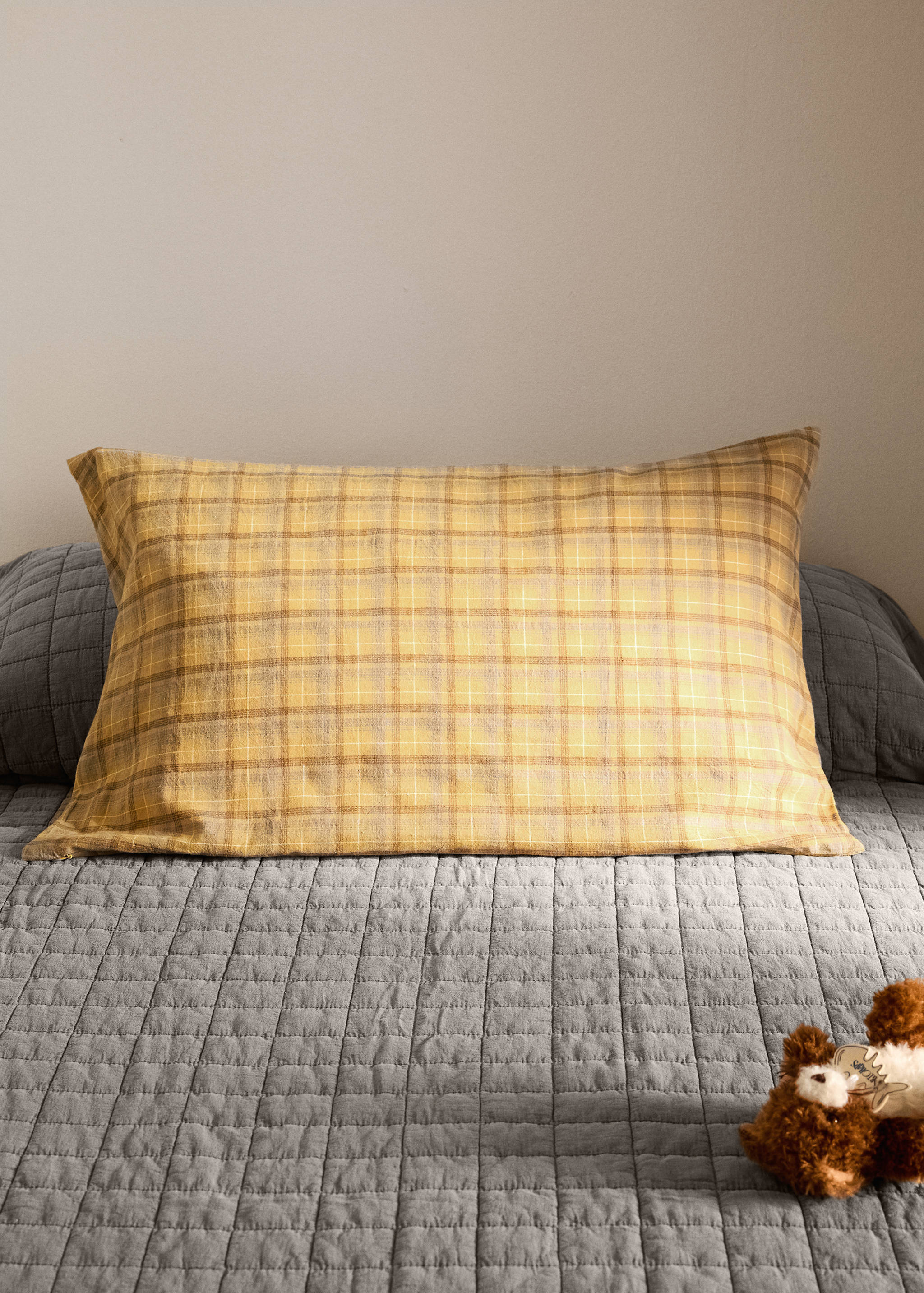 Multi-coloured check children's cushion cover 40x60 cm - General plane