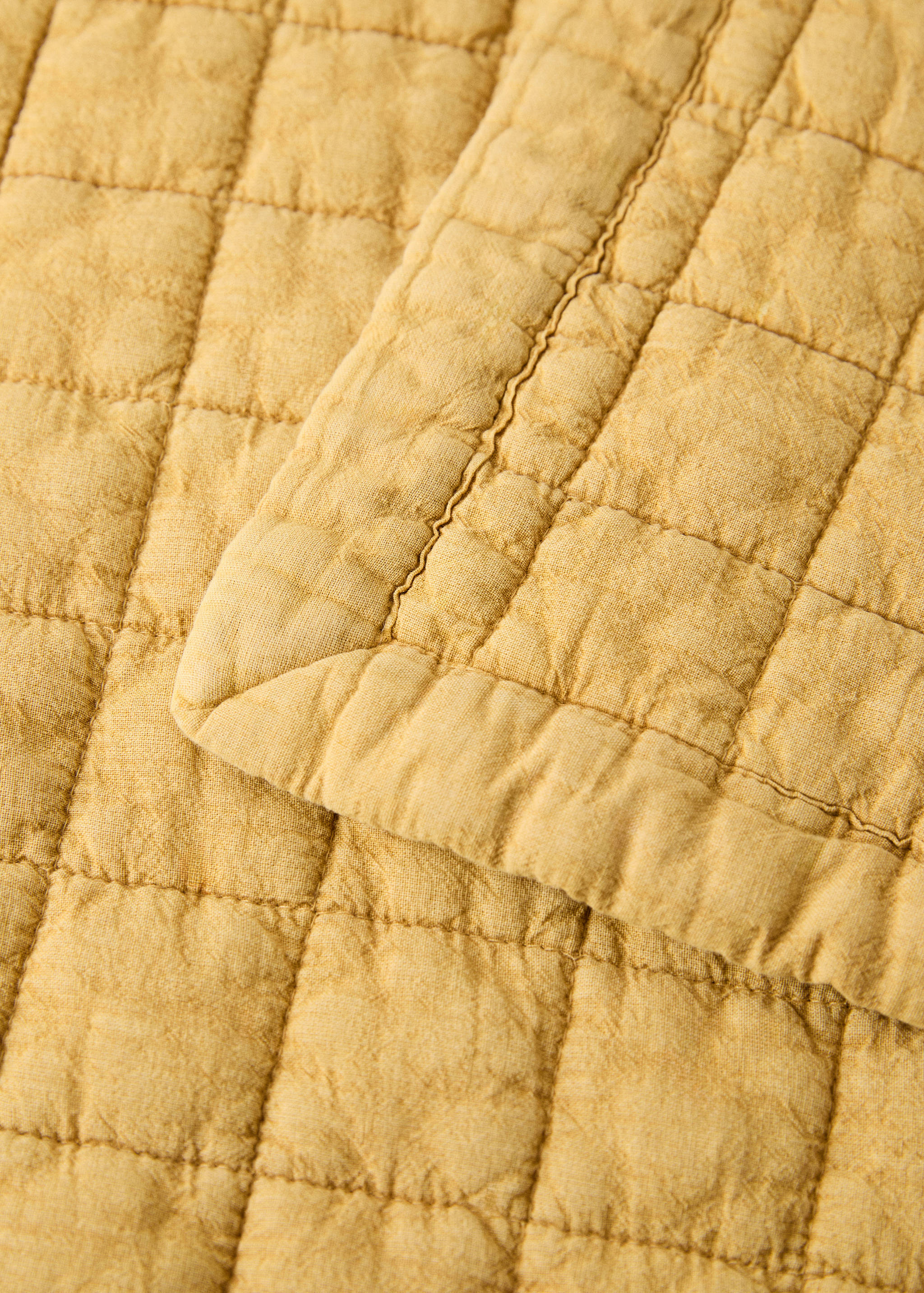 Washed cotton check bedspread for 90/105 cm bed - Details of the article 1