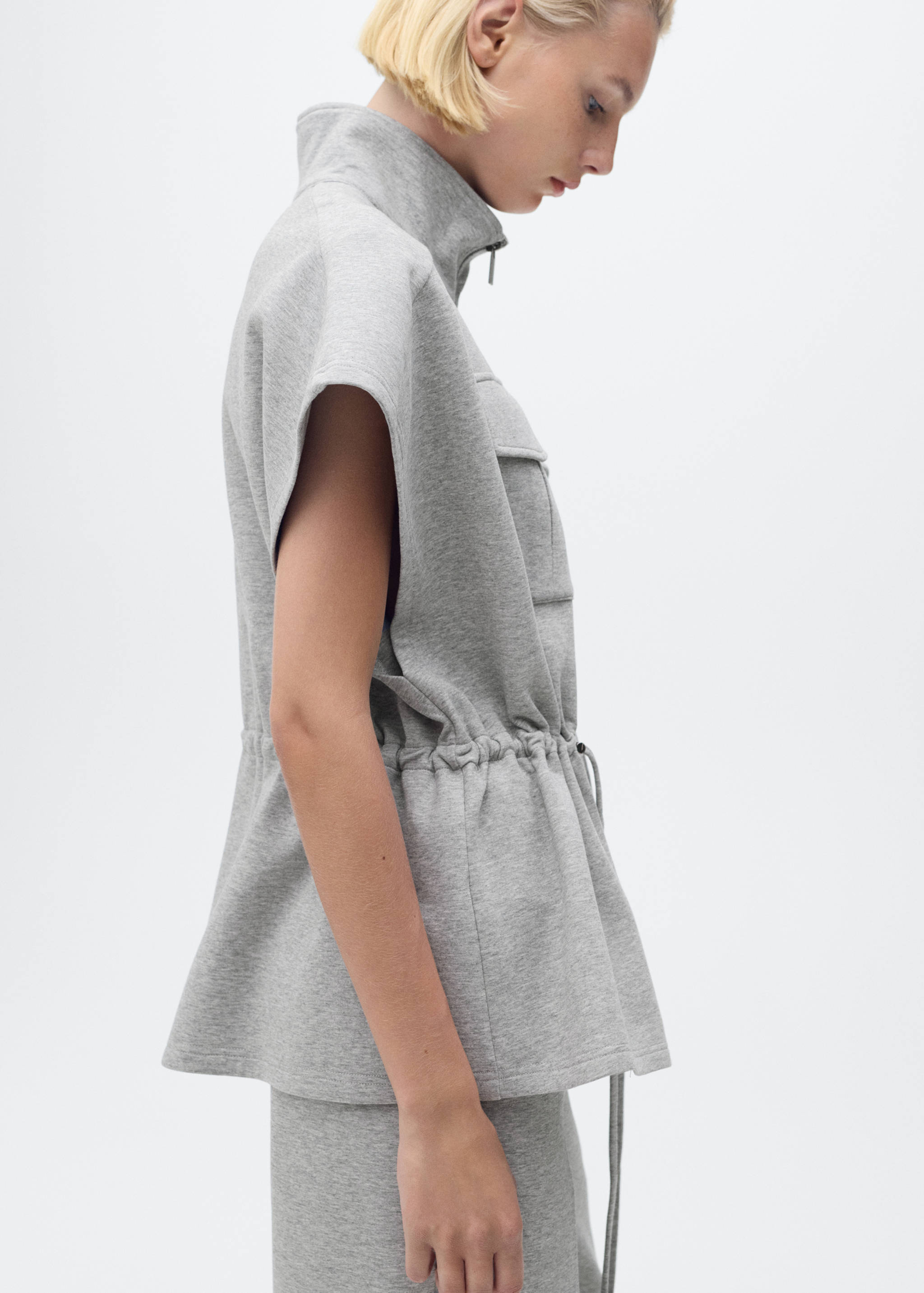 Short-sleeved jacket with adjustable waistband - Medium plane