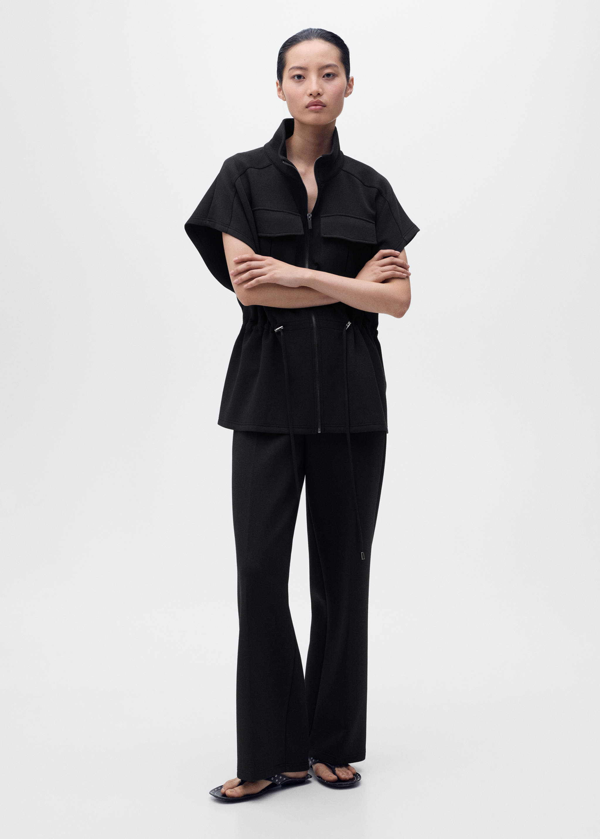 Derékban állítható rövid ujjú kabát - Általános sík