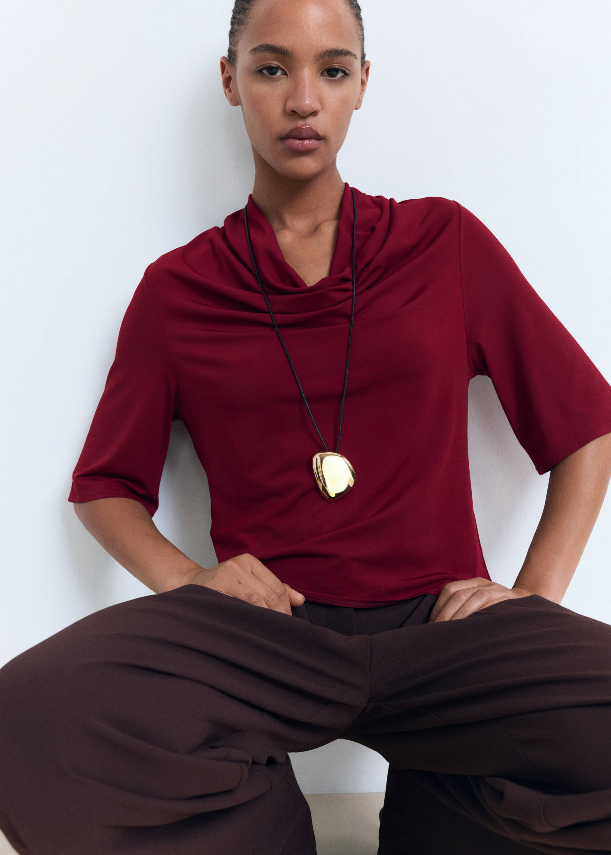 Draped neck top - Details of the article 2
