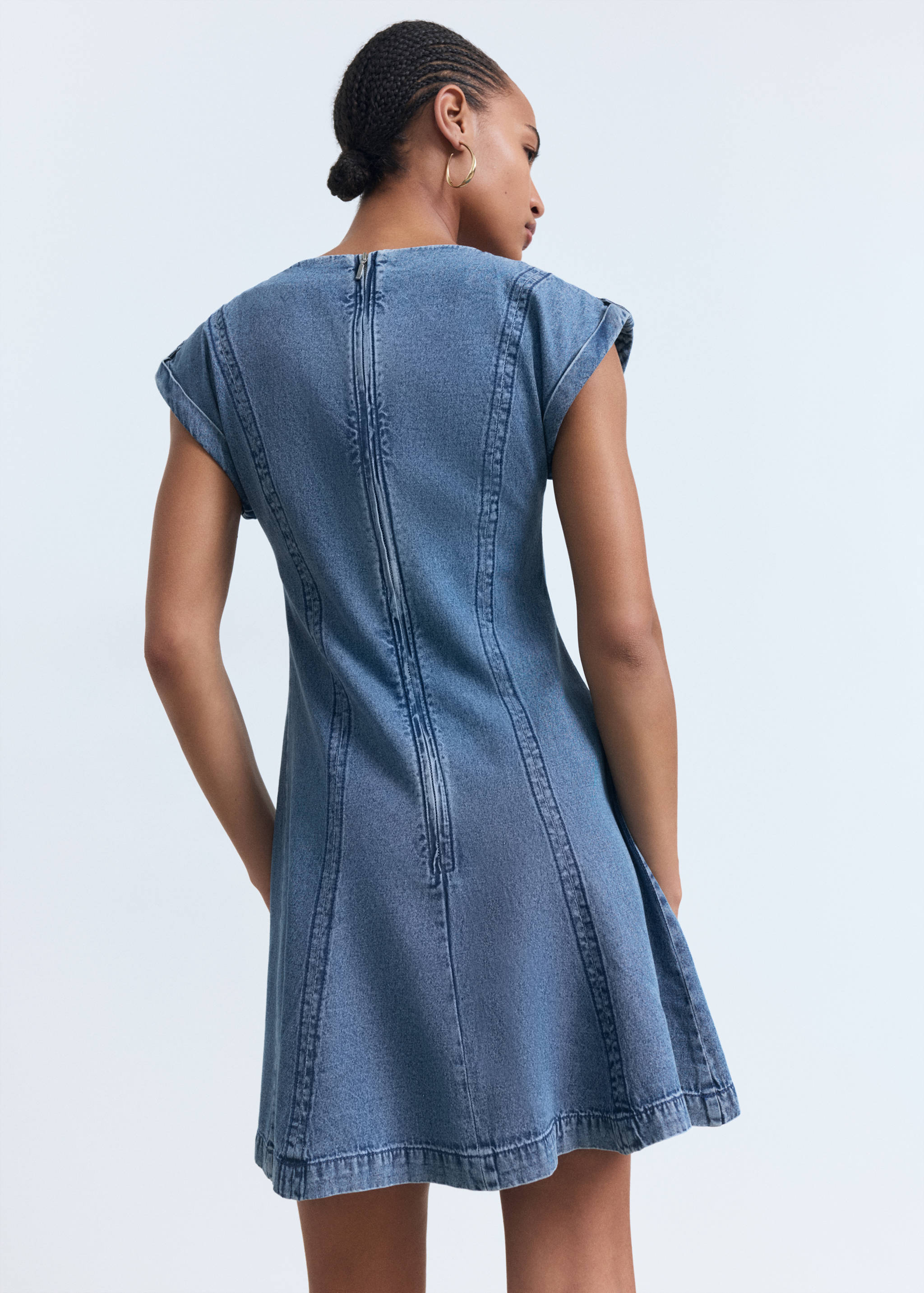 Denim dress with seam detail - Reverse of the article