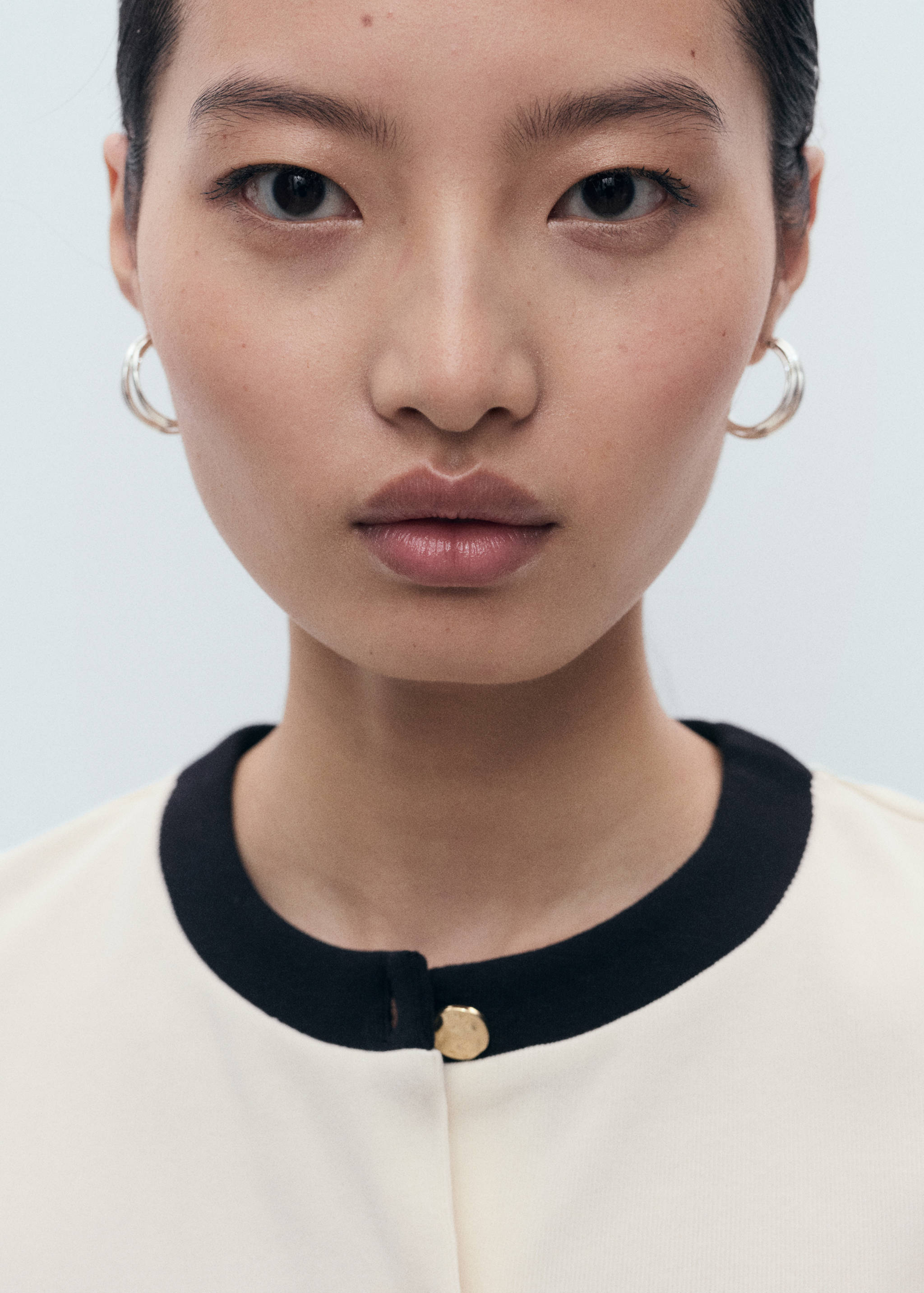 Contrasting cotton cardigan - Details of the article 1