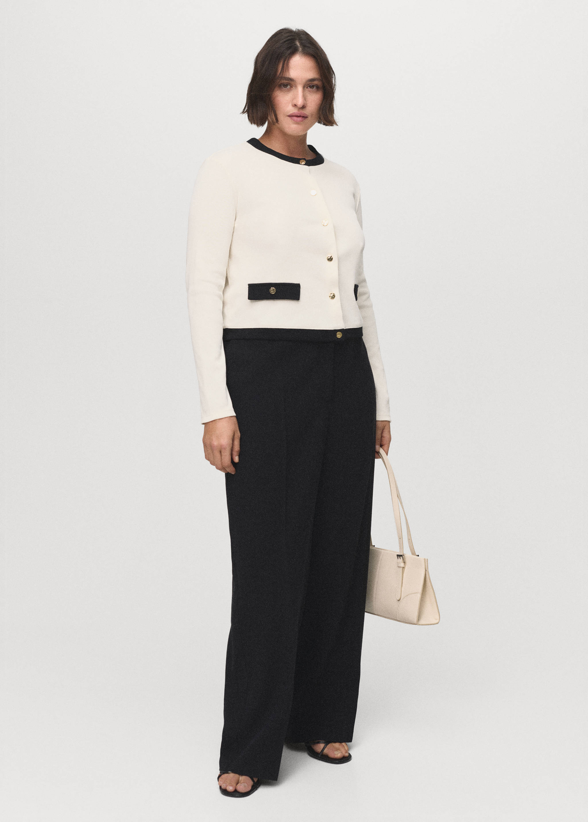 Contrasting cotton cardigan - Details of the article 3