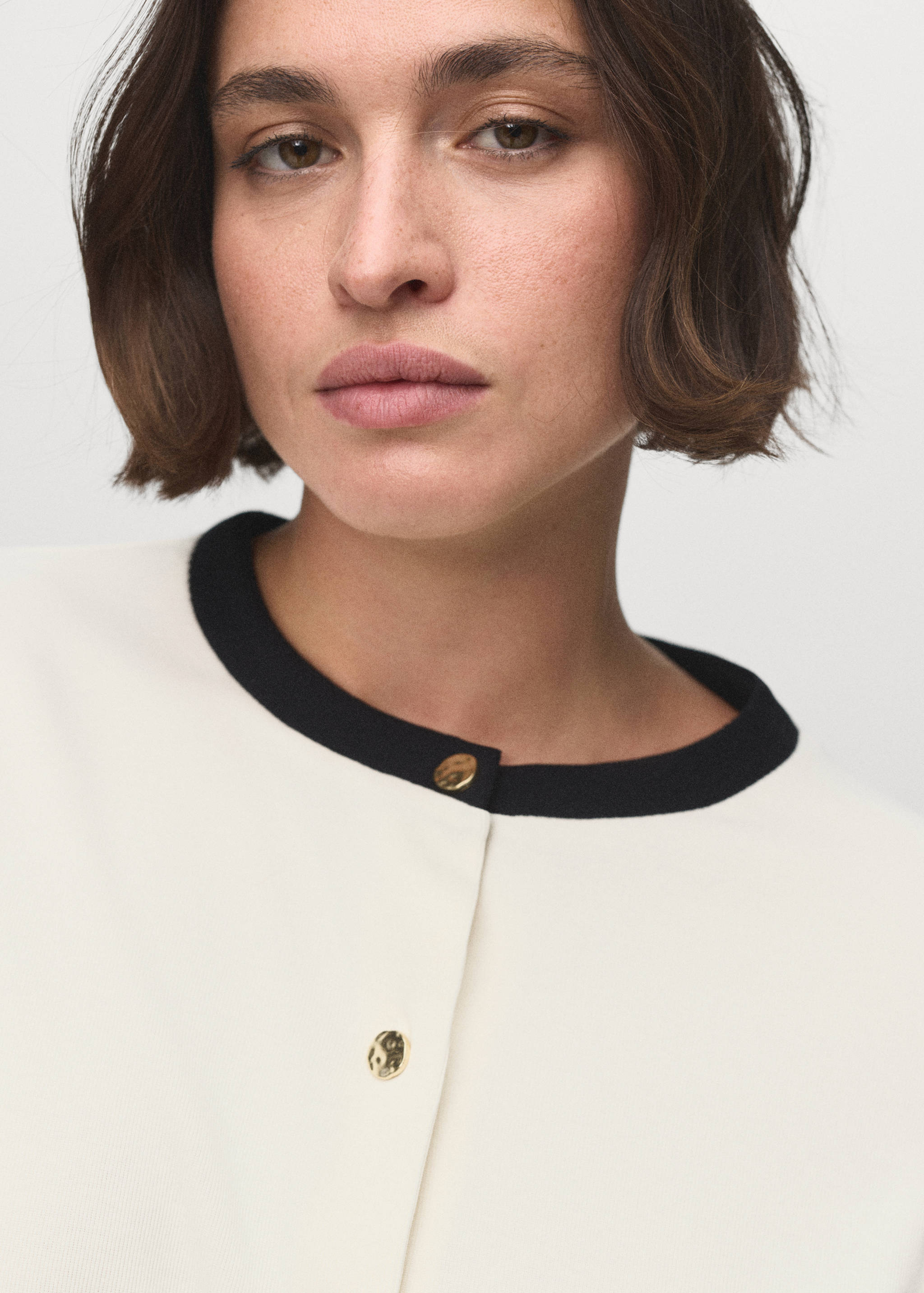 Contrasting cotton cardigan - Details of the article 4