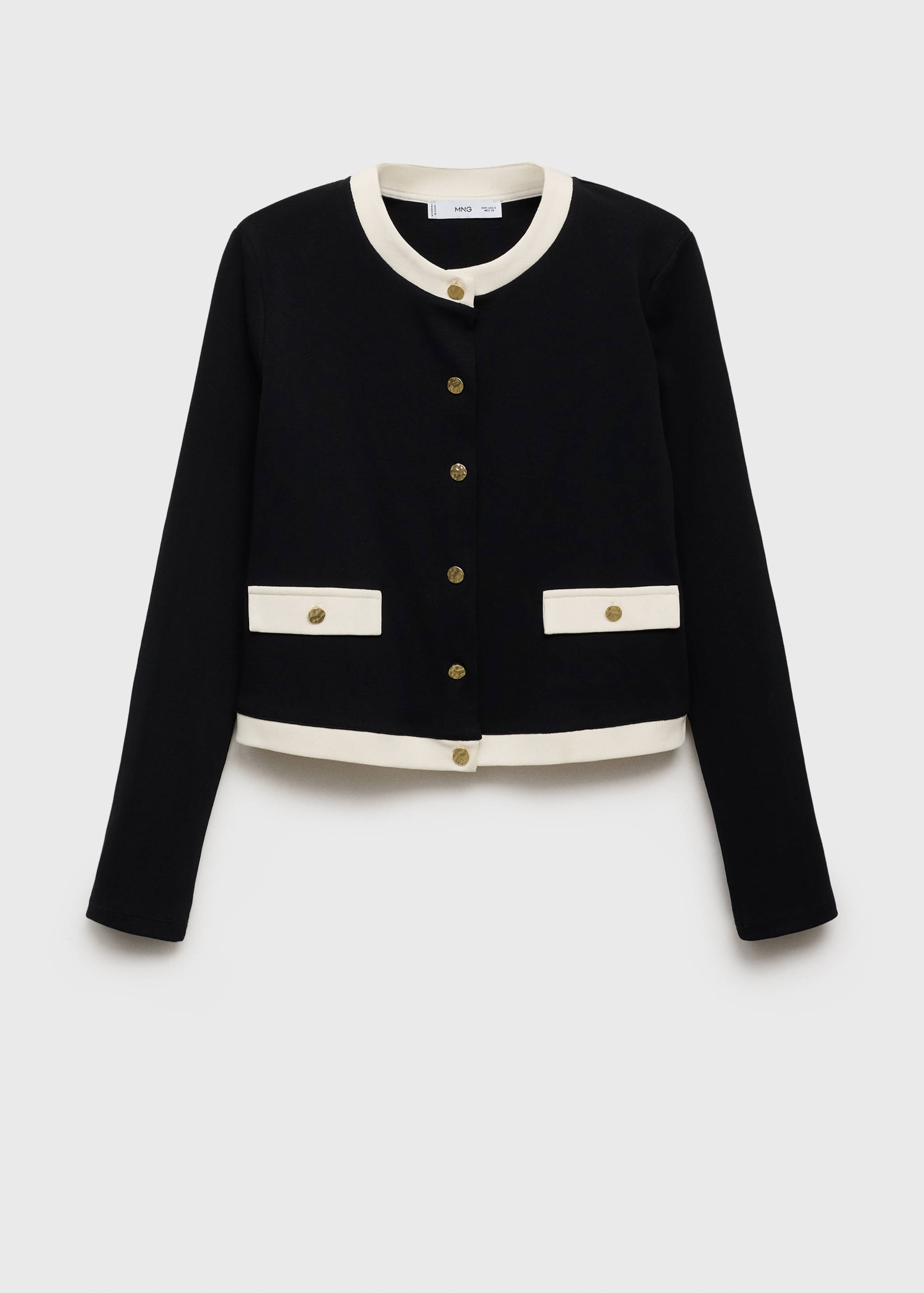 Contrasting cotton cardigan - Article without model