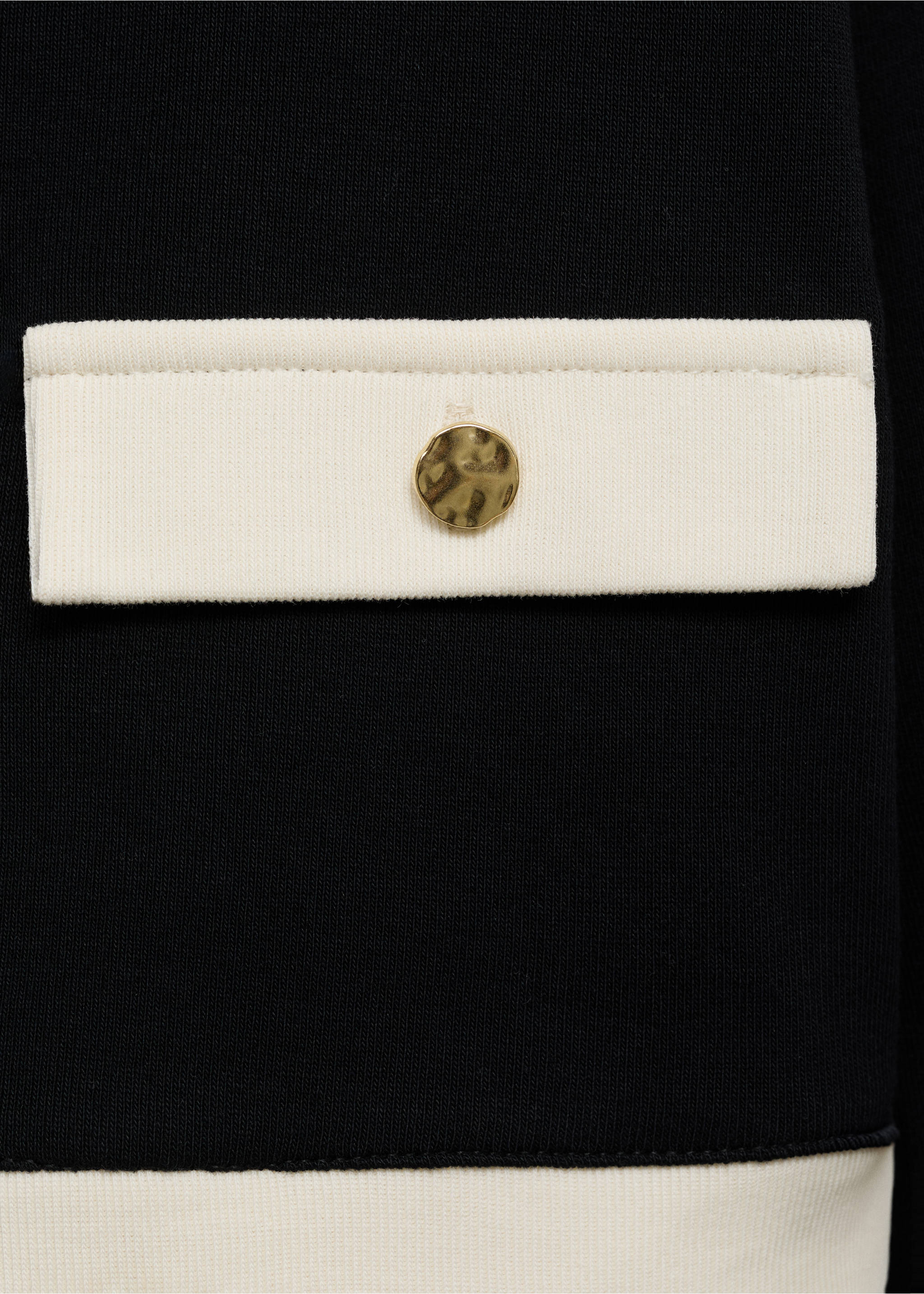 Contrasting cotton cardigan - Details of the article 0, Black. Ref: 17064082-00.