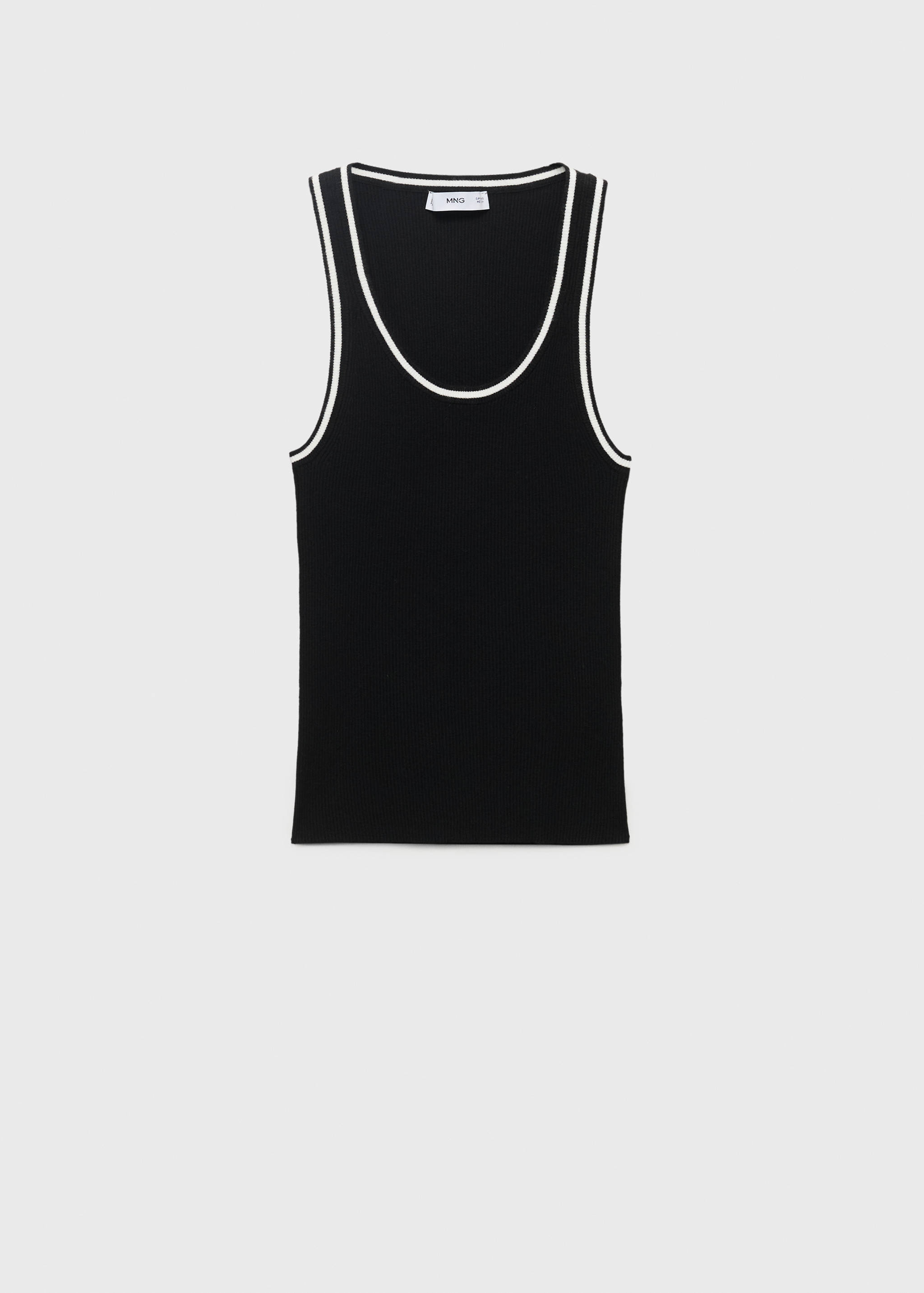 Трикотажный топ с контрастными деталями - Изделие без модели