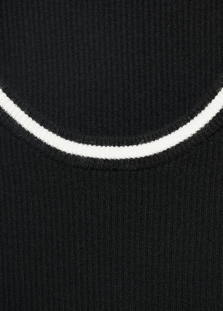 Knitted top with contrast details — Black