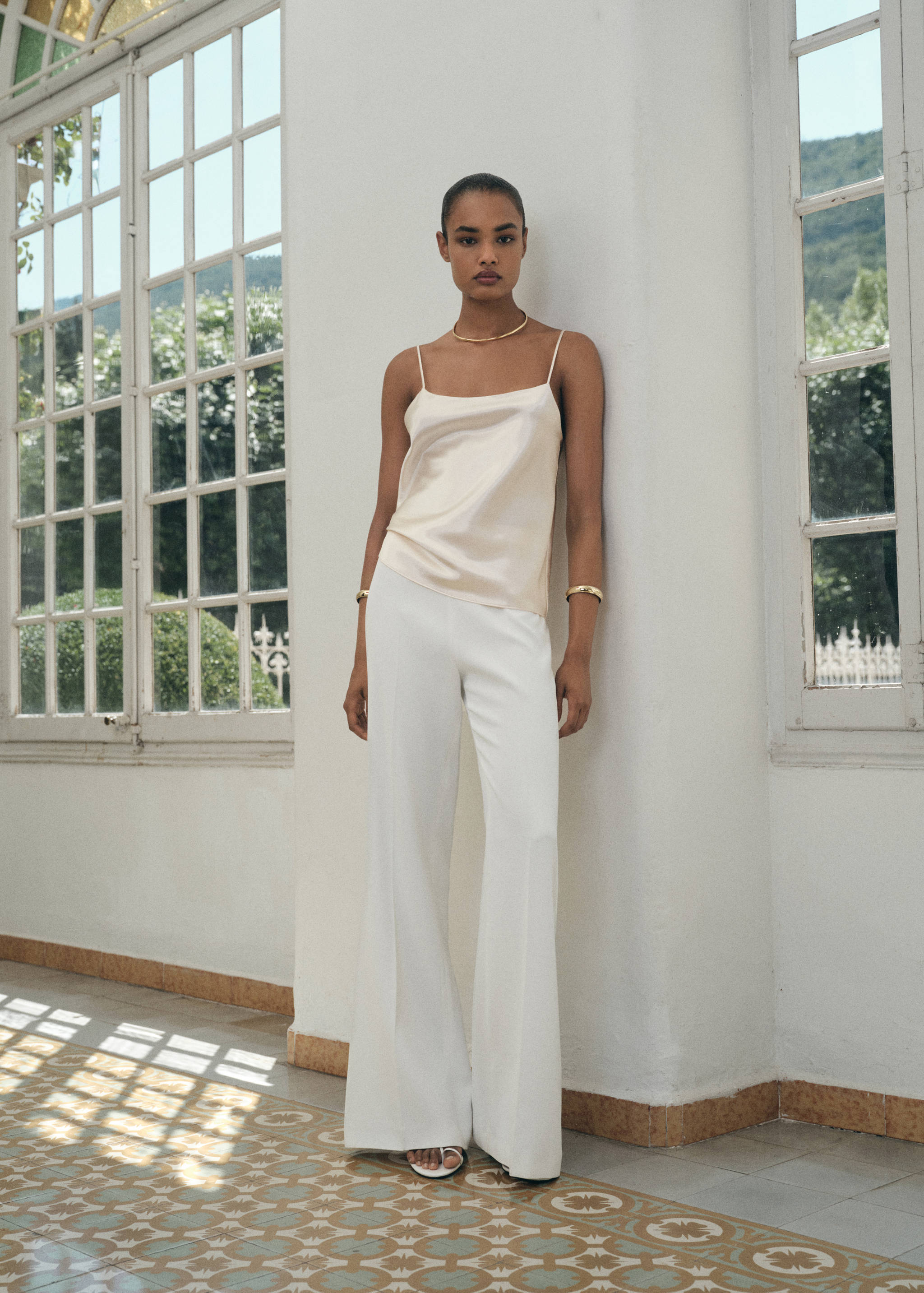 Satin top with straps - General plane