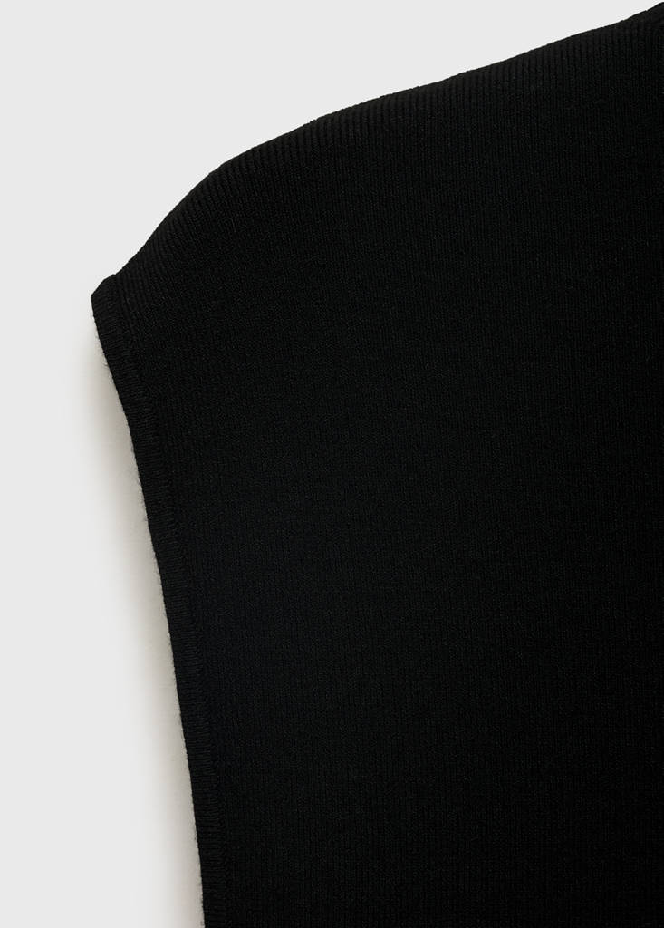 Perkins-neck knitted dress — Black