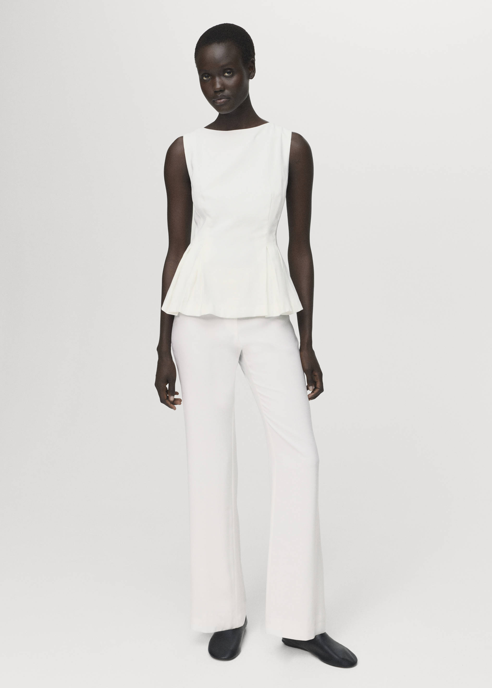 Peplum top with pleat detail - General plane