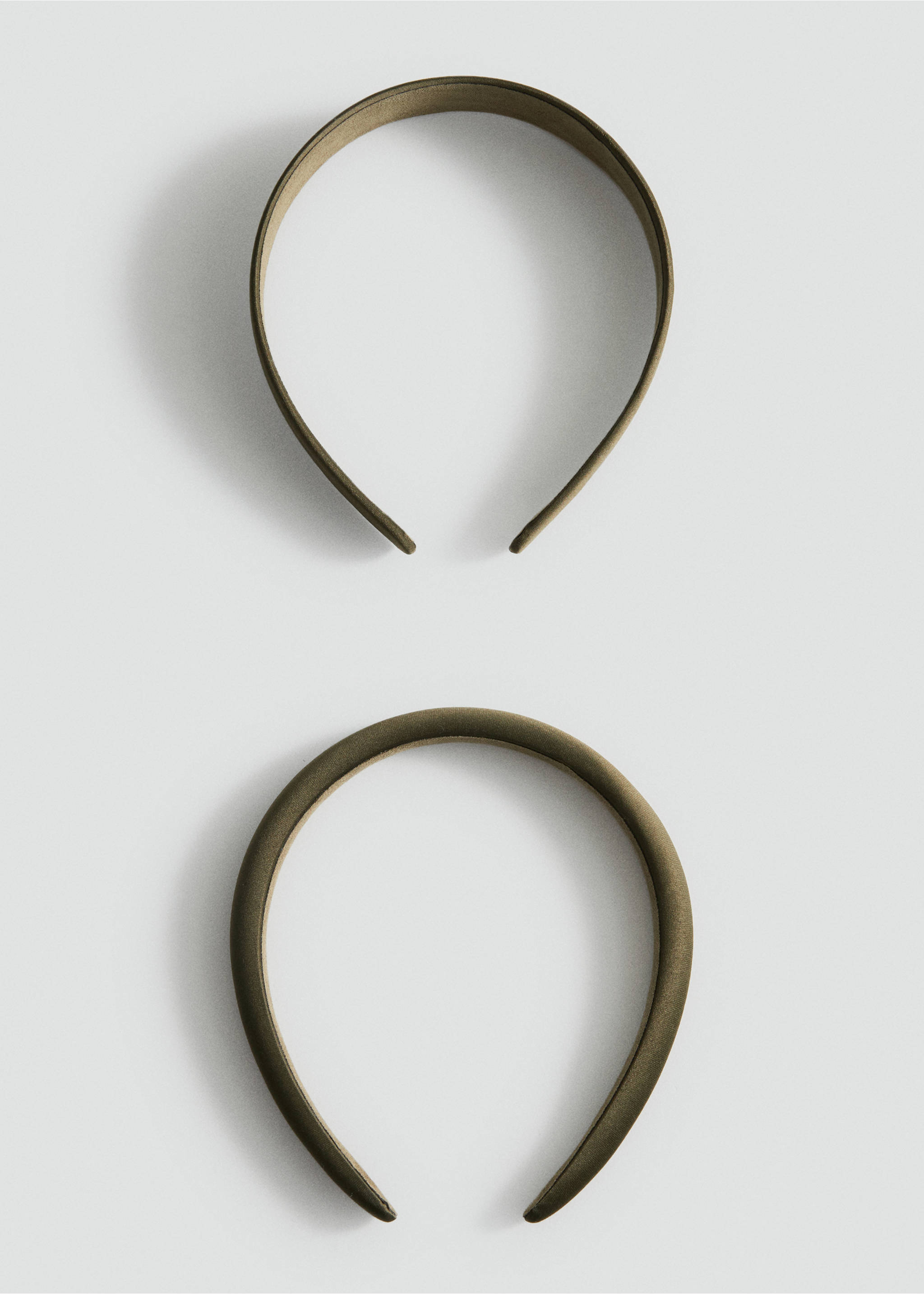 Set of 2 satin headbands - Article without model, Khaki. Ref: 17064091-00.