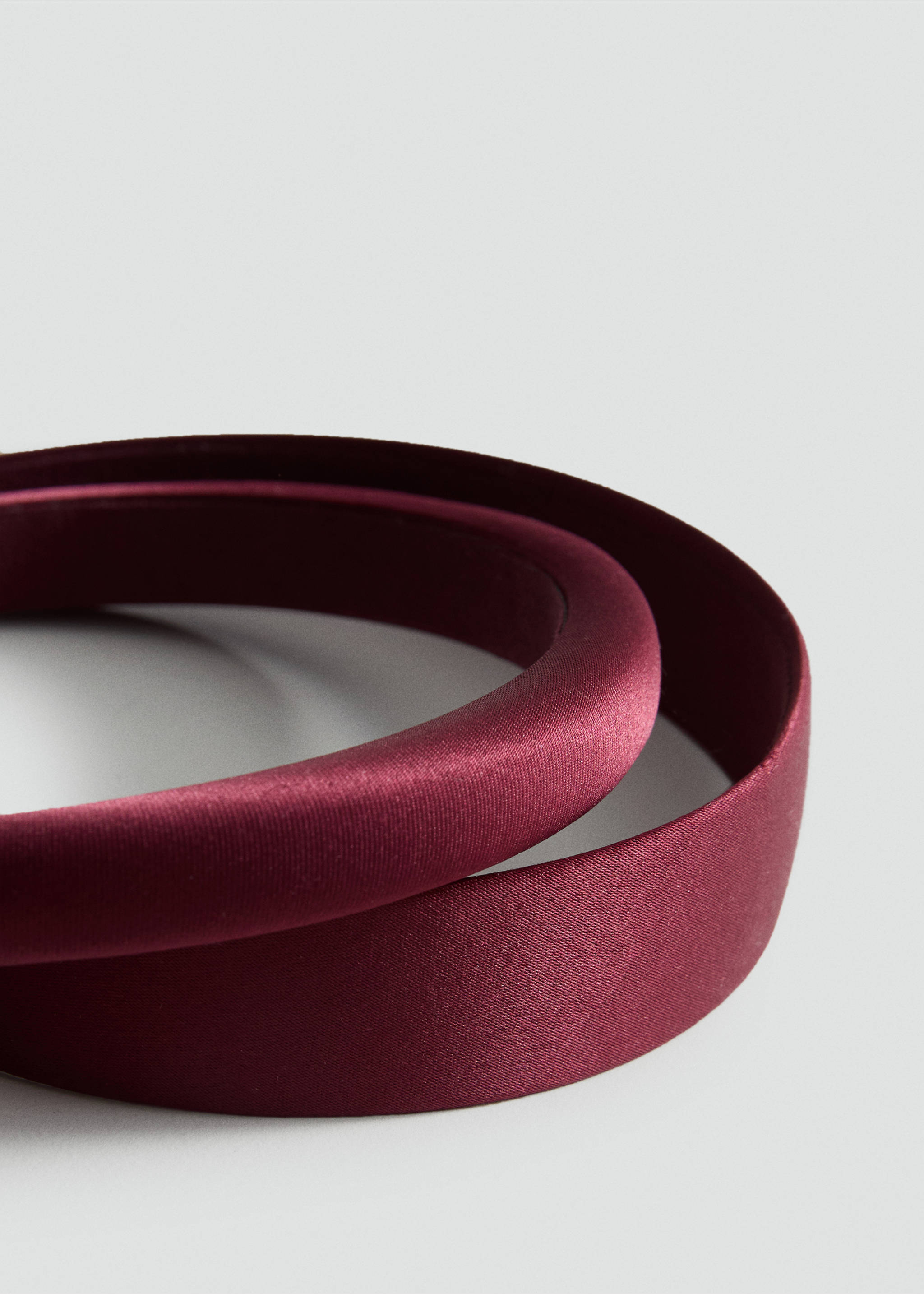 Set of 2 satin headbands - Medium plane, Burgundy. Ref: 17064091-00.