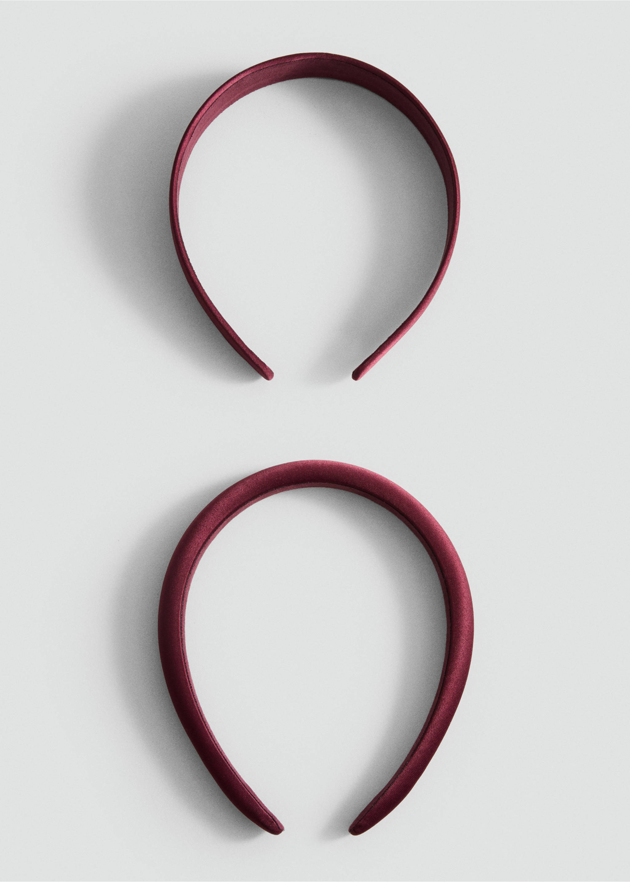 Set of 2 satin headbands - Article without model, Burgundy. Ref: 17064091-00.