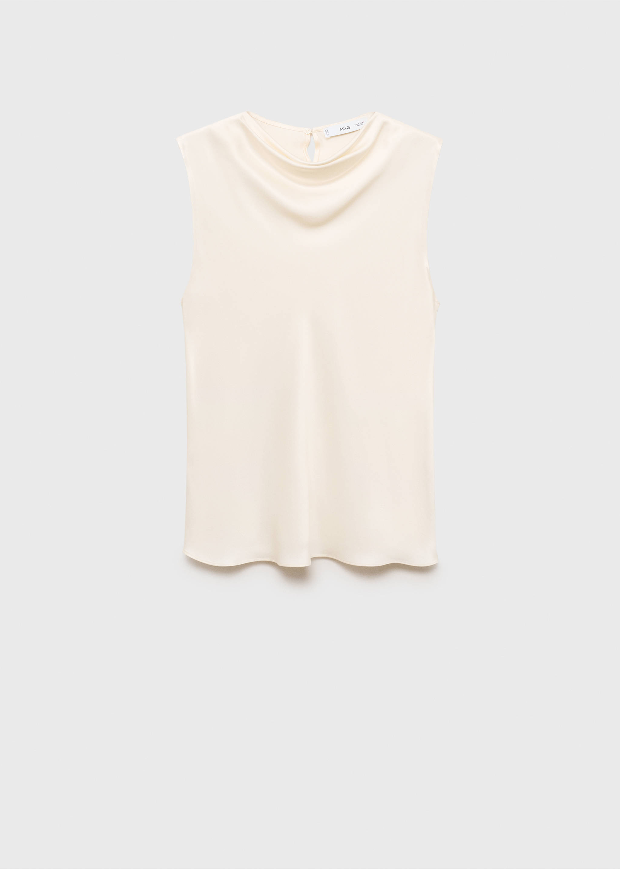 Blouse satin col bénitier - Article sans modèle, Écru. Ref: 17064092-00.